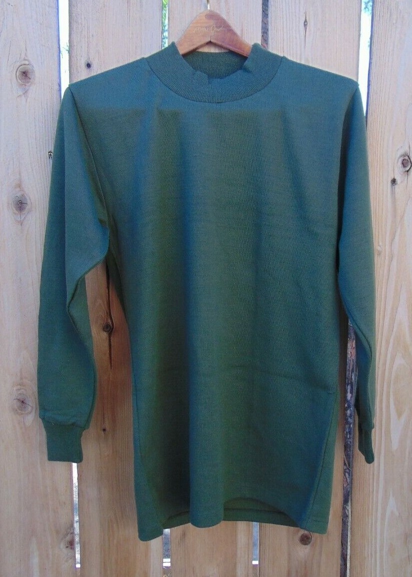 Belgian Military wool/acrylic blend O.D. night/day shirt, Size S, NOS, free ship