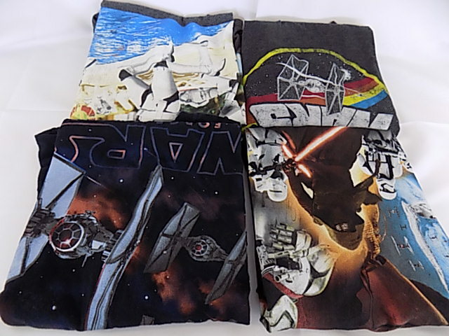 4 Different Star Wars T-Shirts: Force Awakens & Three others One Size Med!!