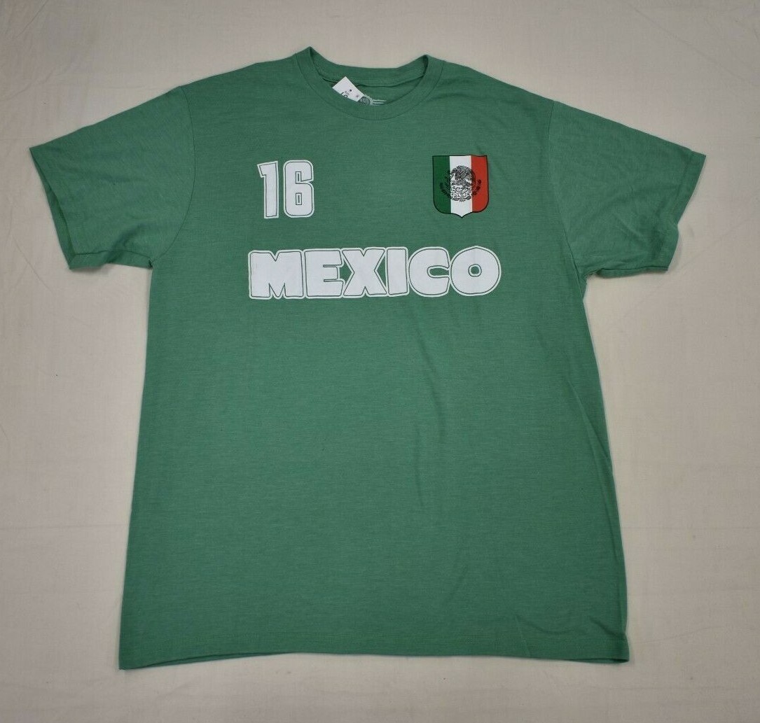 Mad Engine Mens Mexico #16 Soccer Fit Tee Shirt NWT M, L, 2XL