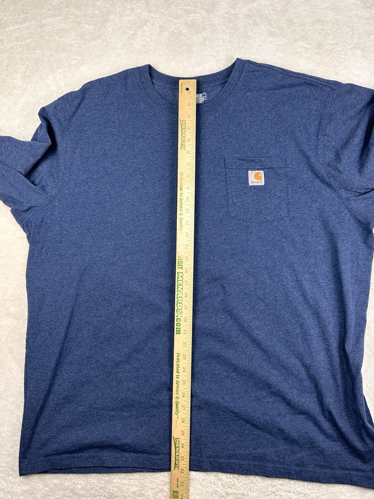 Carhartt K126 Men’s Heavyweight Long-Sleeve Pocket T-Shirt Blue 3XLT Loose Fit