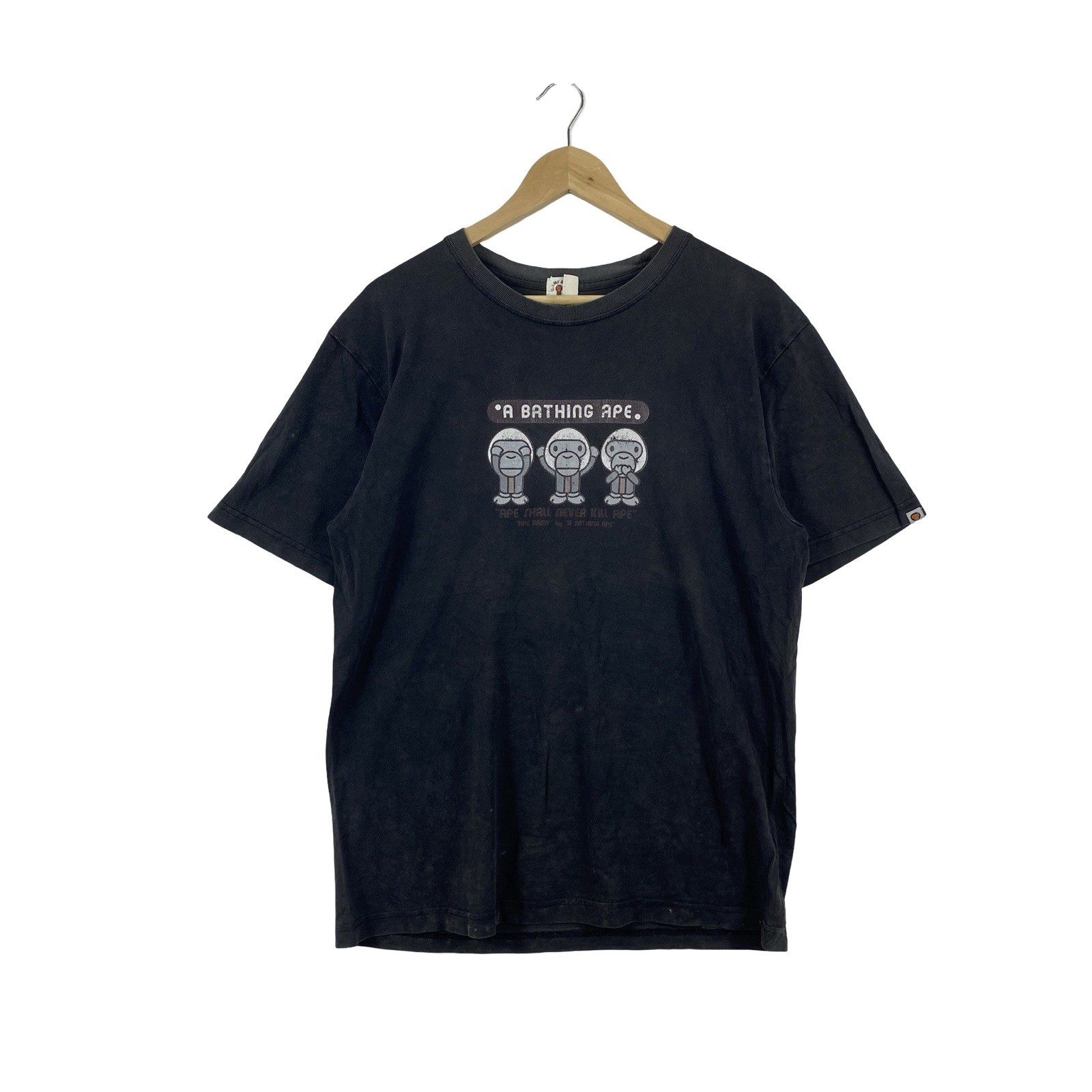 Vintage A BATHING APE BAPE Baby Milo Three Wise Monkeys Graphic