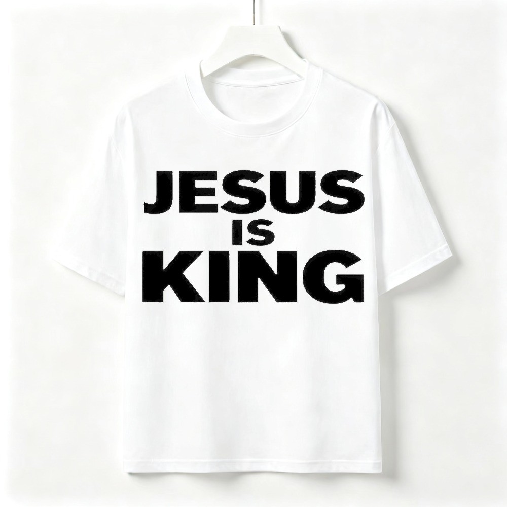Minimalist Jesus Is King Faith Shirt Unisex Streetwear Basic Cotton Graphic Tee