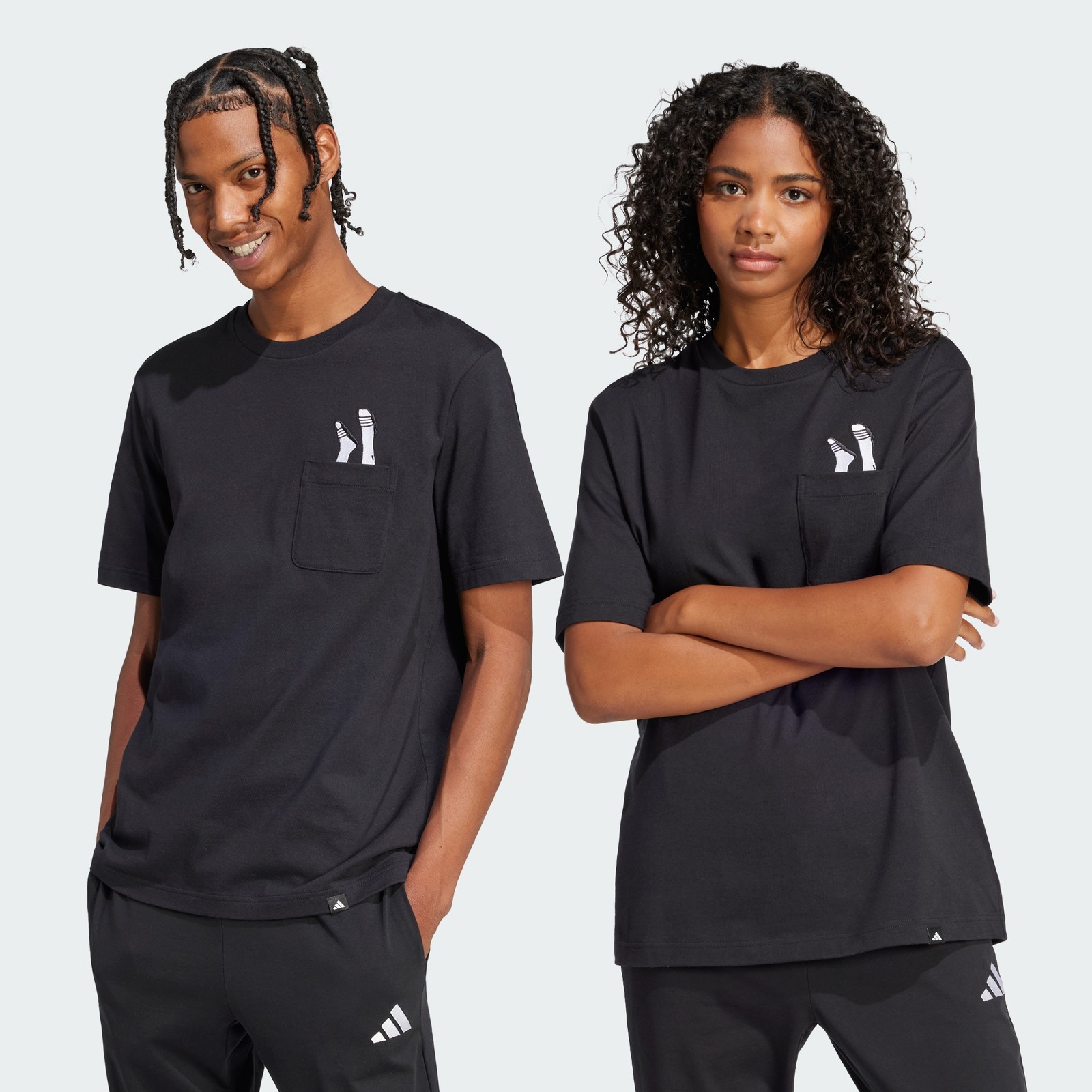 adidas men Lounge Slides Graphic Pocket Tee