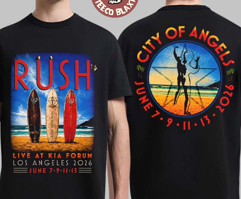 RUSH Fifty Something Tour 2026 Los Angeles Forum June 7 T-Shirt Size S-5XL