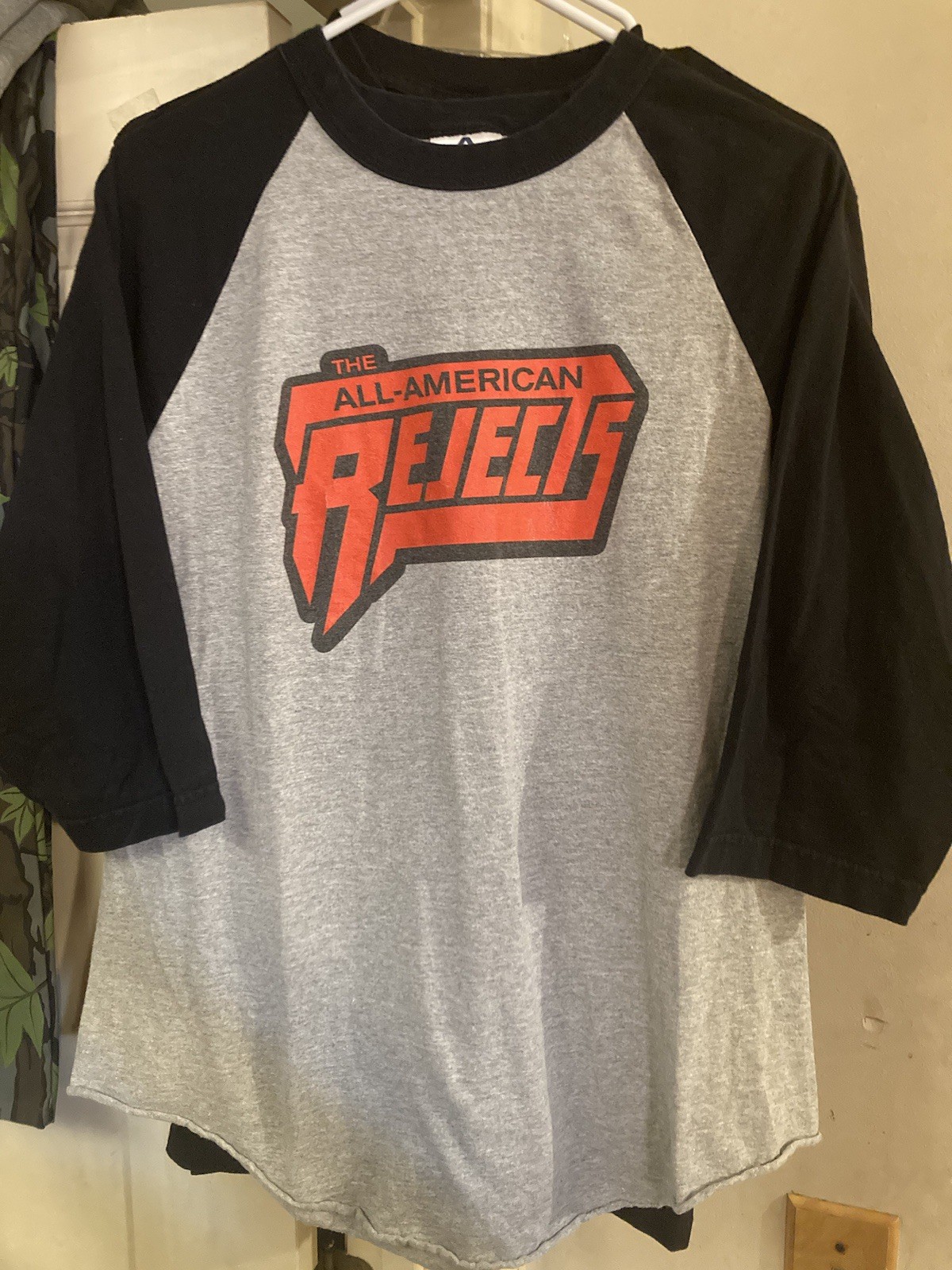 The All-American Rejects 3/4 Length Baseball Shirt Y2K Large AAA