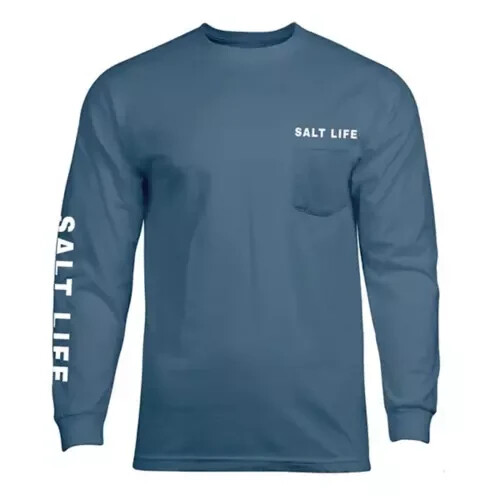 Salt Life Men’s Aquatic Journey Fade Graphic Long-Sleeve T-Shirt Coastal Blue S