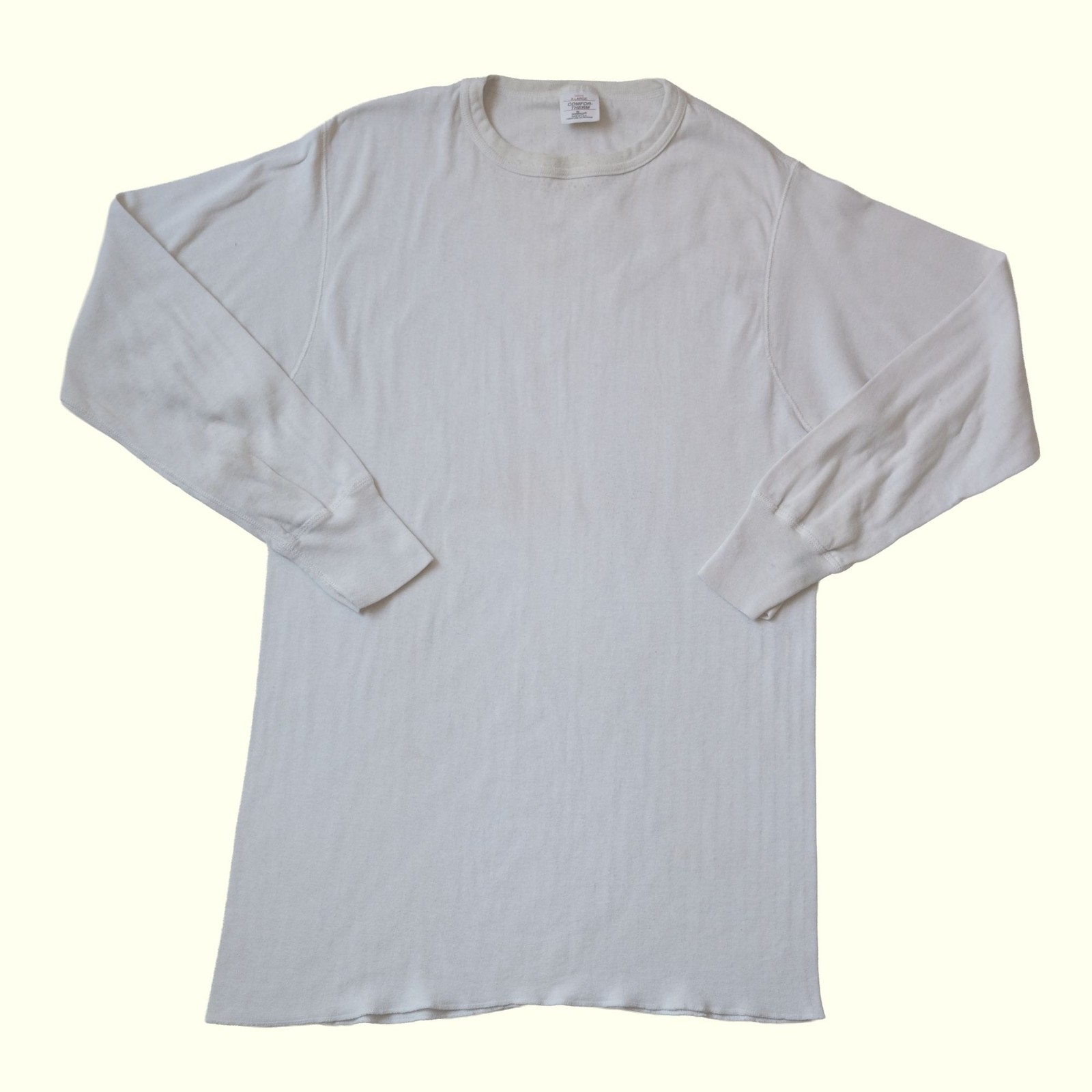 DUOFOLD THERMAL VTG 90s RETRO USA MADE COMFOR THERM WHITE OUTDOOR SHIRT XL