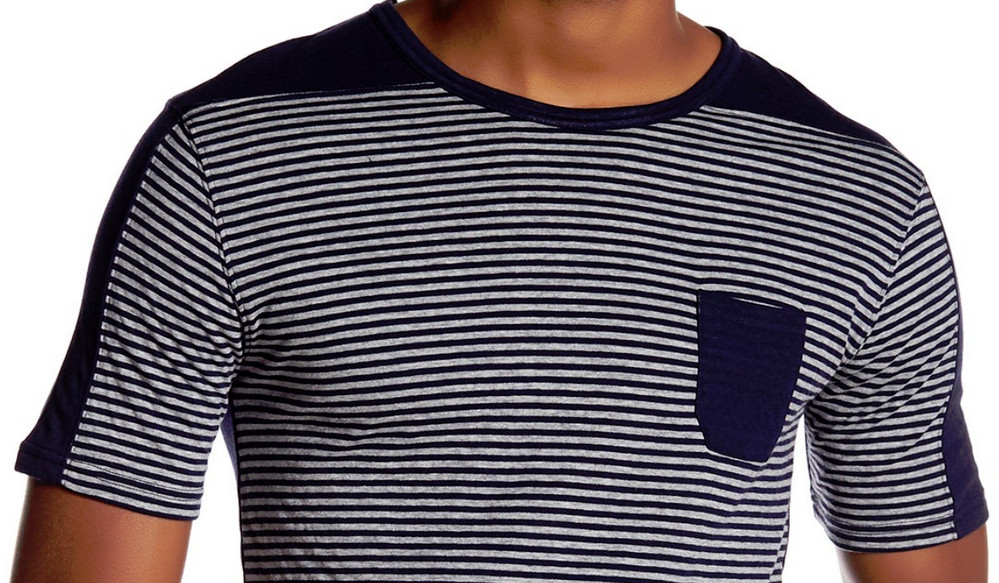 Slate & Stone Stripe Colorblock Tee Navy/Grey XL NWT $88