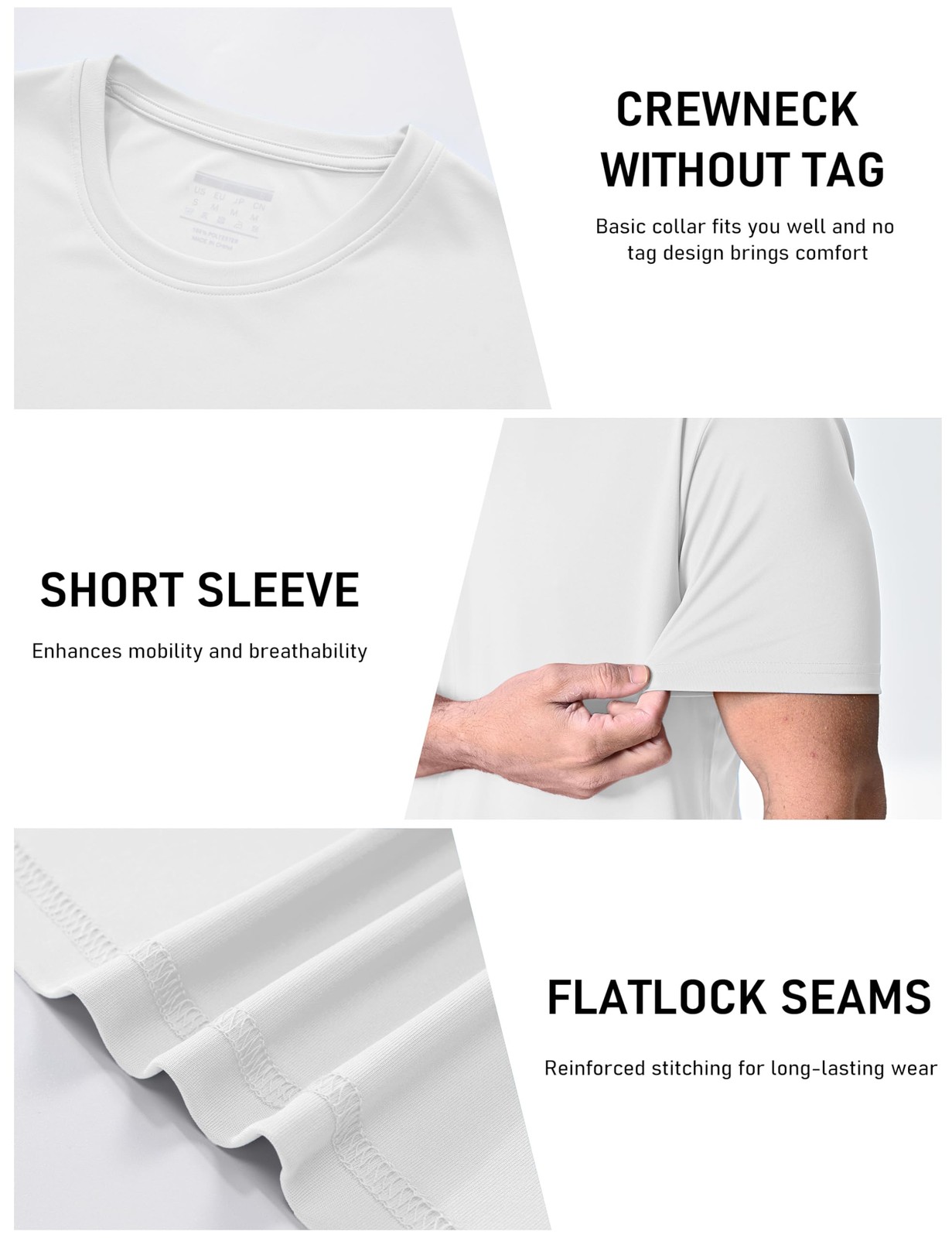 3 Pack Sun Shirts for Men Short Sleeve UPF 50+ Dry Fit Running Gym Hiking Wor…