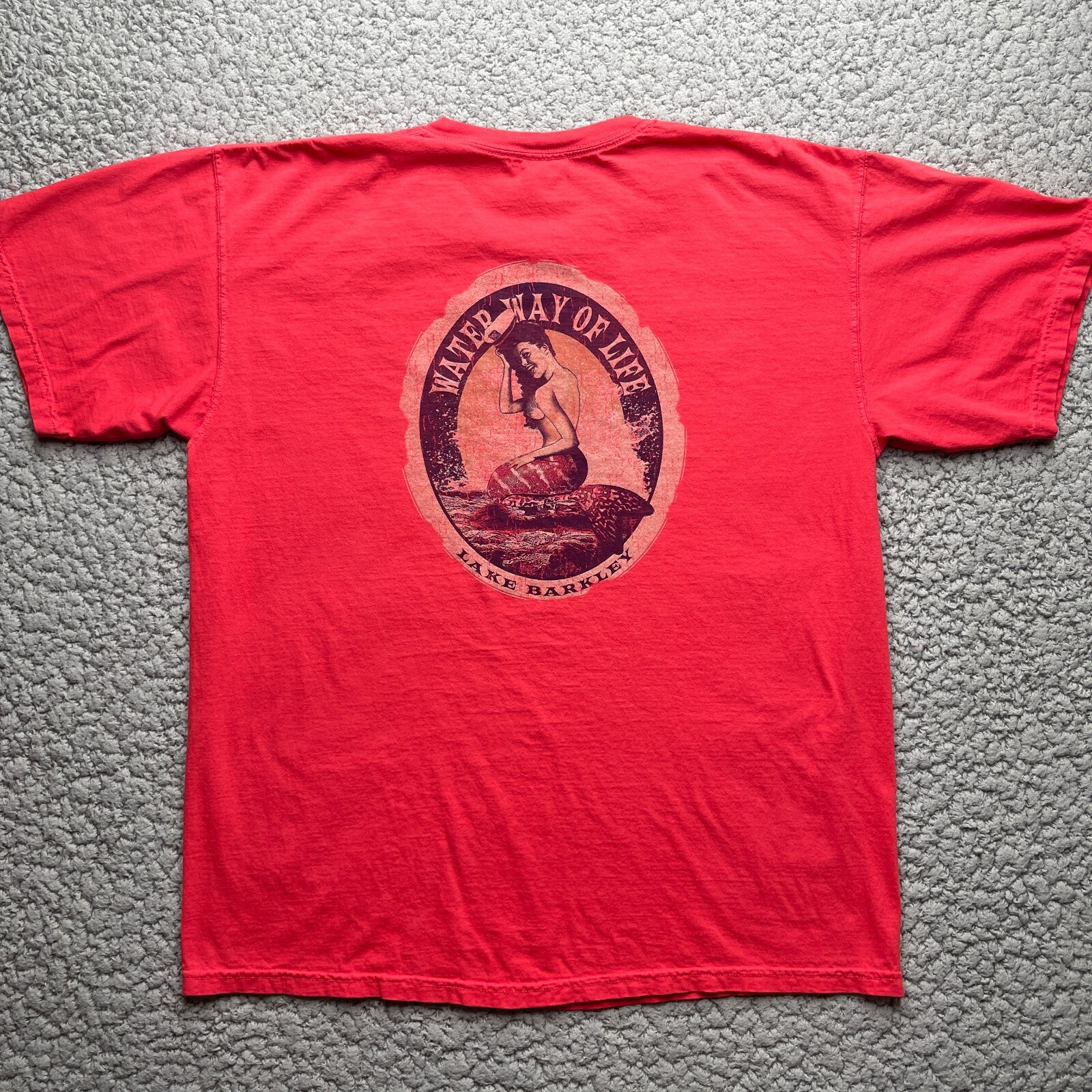 Lake Barkley Kentucky Tourist Shirt Mens XL Red Waterway of Life Mermaid Travel