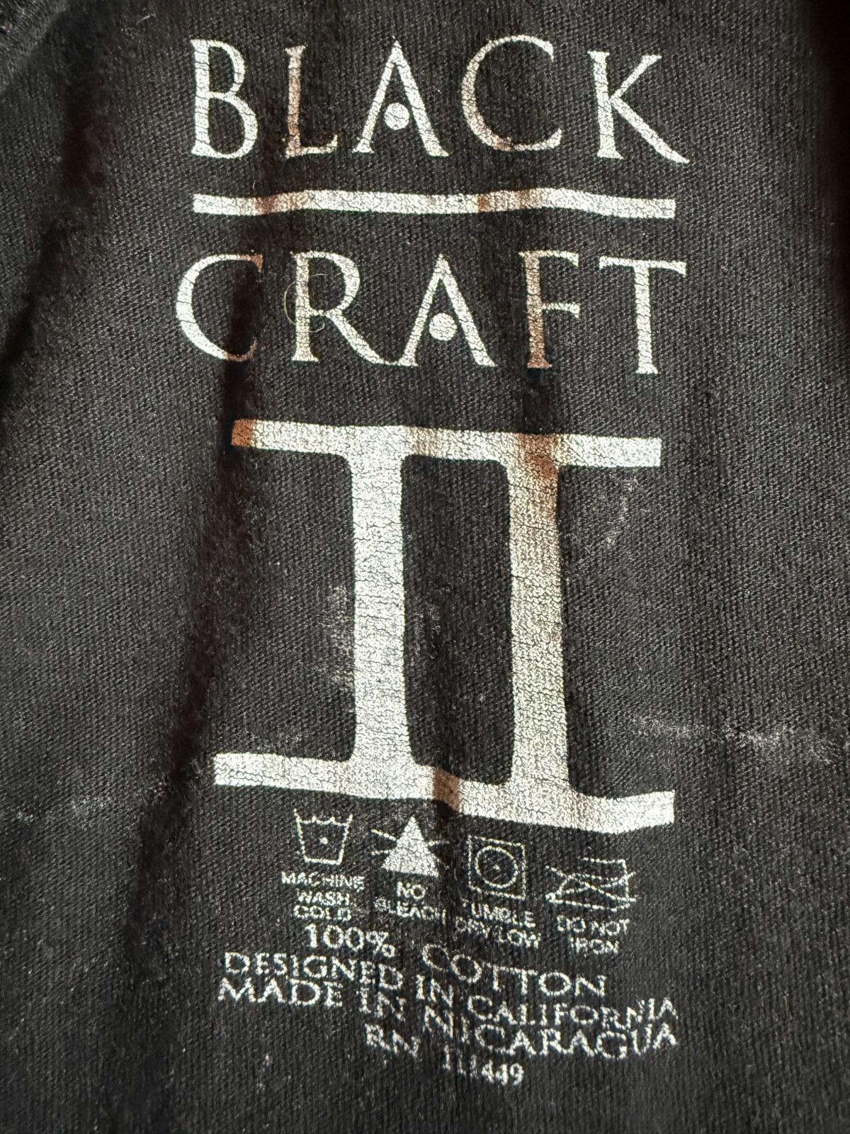 2pc Black Craft Cult II & III Graphic T-Shirts Size LARGE Black Bats Triple Moon