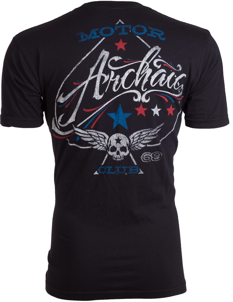 Archaic By Affliction Mens T-shirt Nation Regular Fit Black US Flag S-3XL NWT