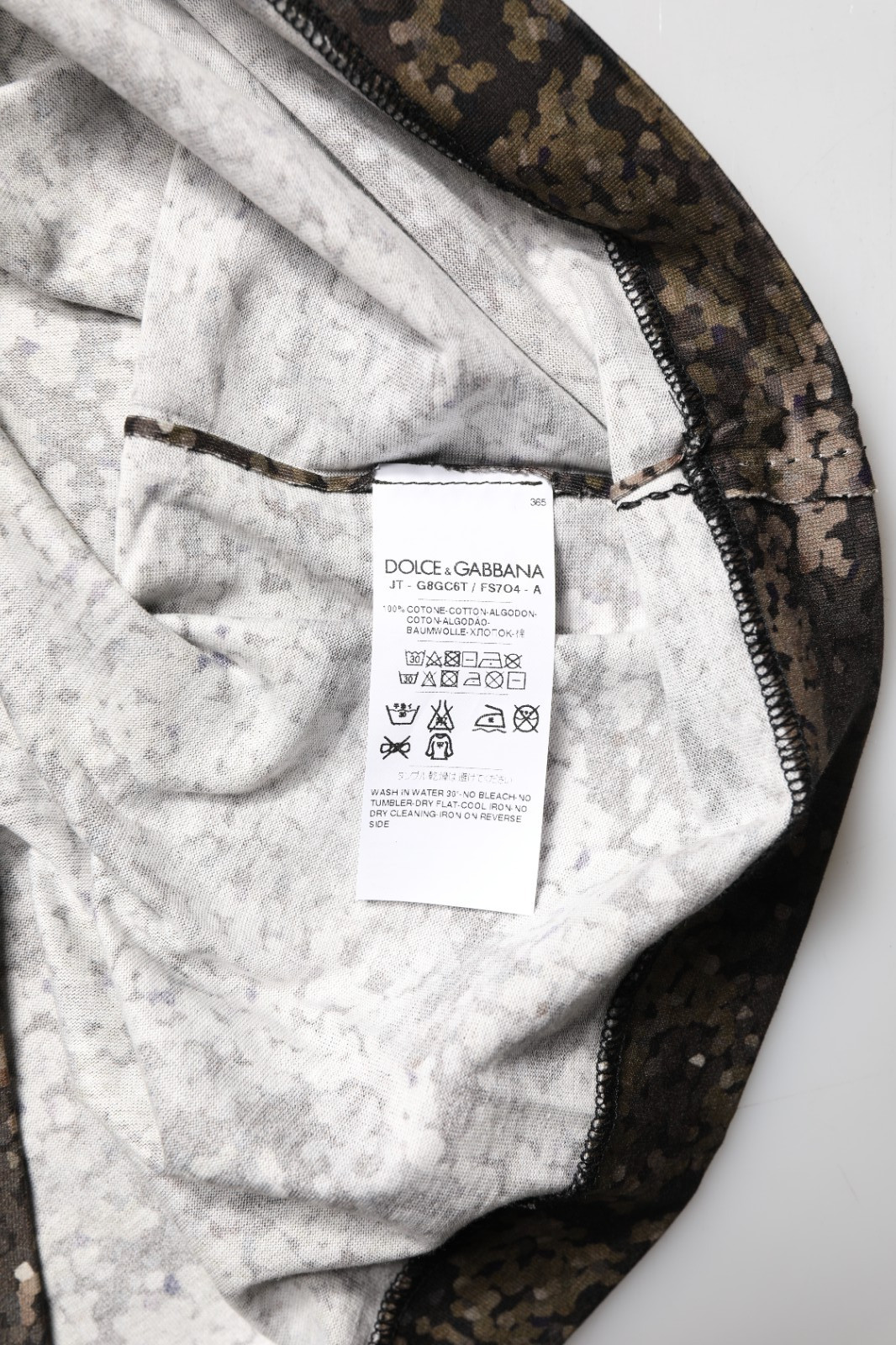 DOLCE & GABBANA T-shirt Multicolor Camouflage Long Sleeves IT48/US38/M 350usd