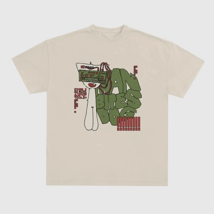 Femtanyl 2026 Man Bites Dog Tools T-Shirt Unisex Full Size Tee