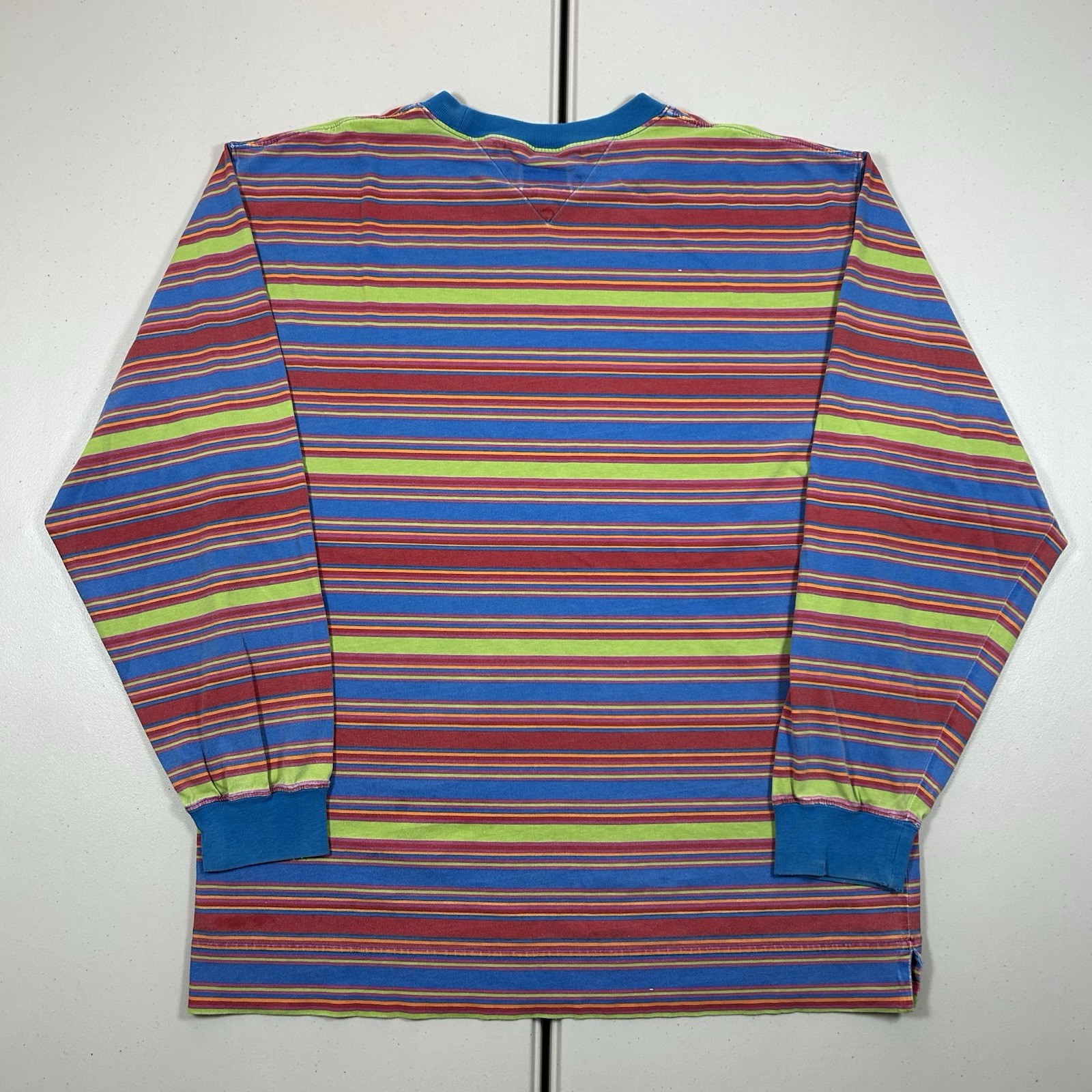Vintage 90s Tommy Hilfiger Long Sleeve Striped Shirt Colorful Men’s Size Large