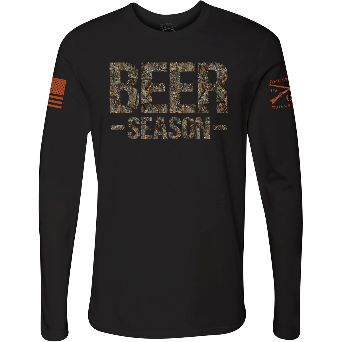Grunt Style Realtree Edge – Beer Season Long Sleeve T-Shirt – Black