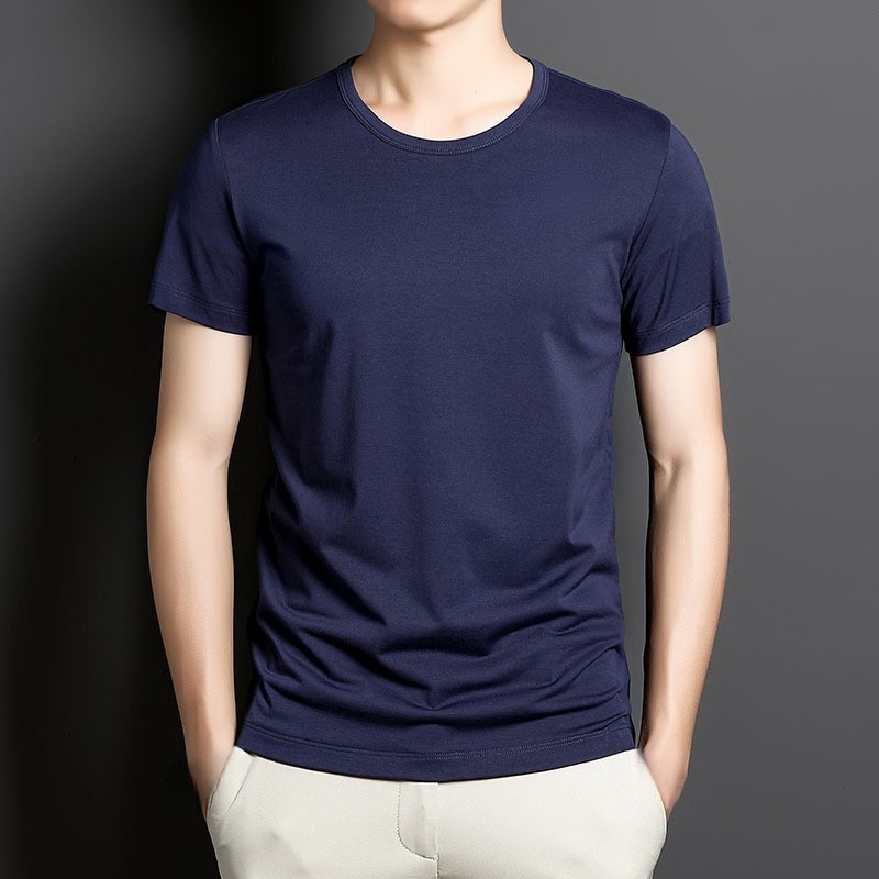 Universal Men’s Polyester Fiber Plain Crew Neck Tee Short Sleeves T-Shirt M-5XL