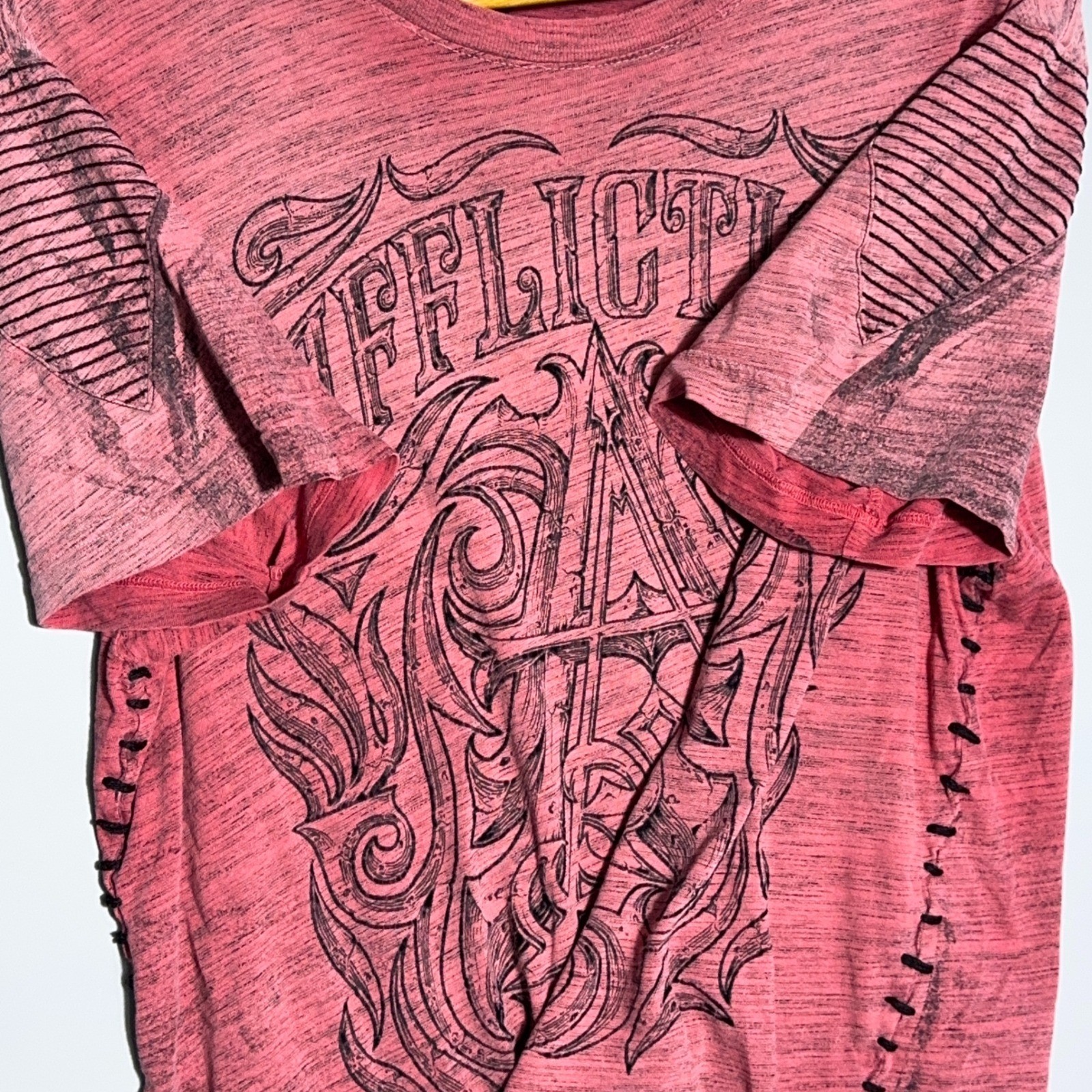 Affliction Live Fast Y2K T-Shirt Mens Size XL Cotton Red MMA Grunge Goth Skull