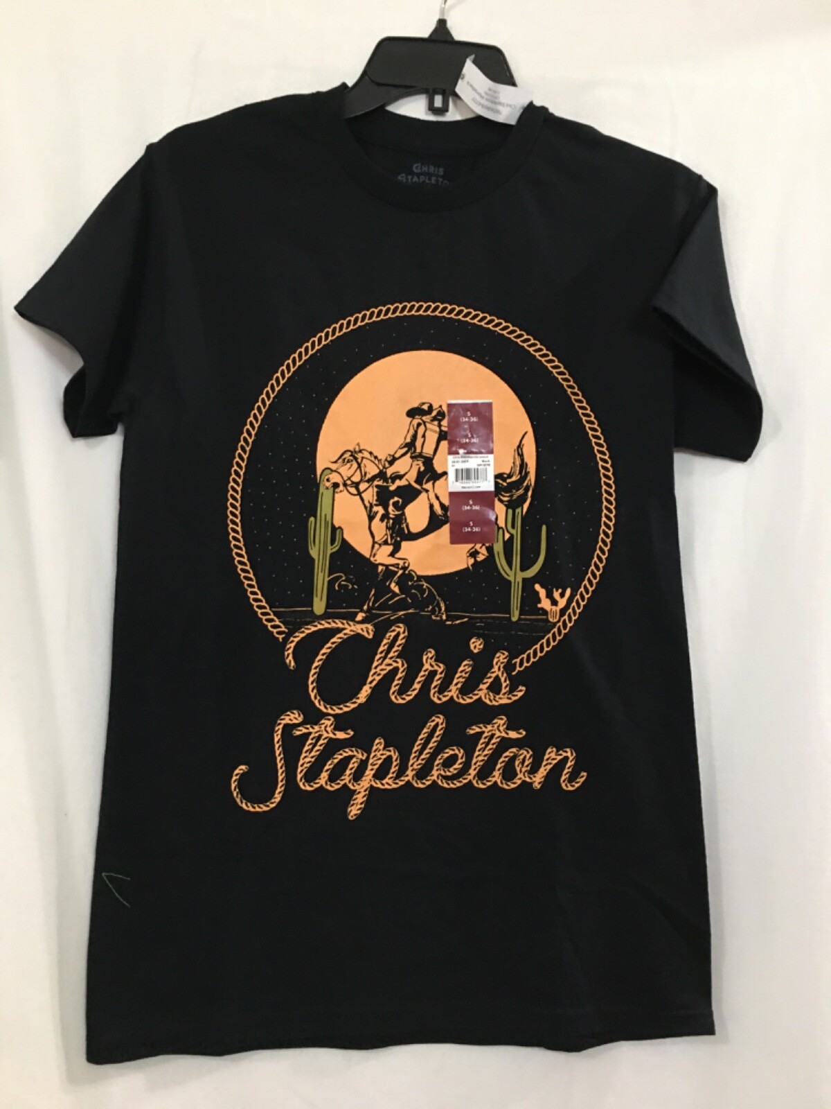 Chris Stapleton Mens Black Graphic Print T-Shirt Top Cotton Country NWT
