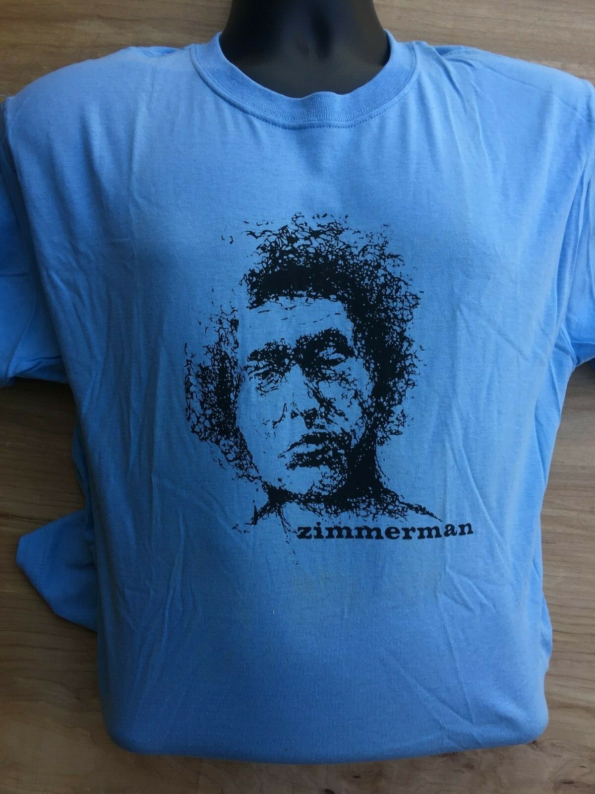 BOB DYLAN ROBERT ZIMMERMAN RARE T SHIRT LIGHT BLUE SHIRT