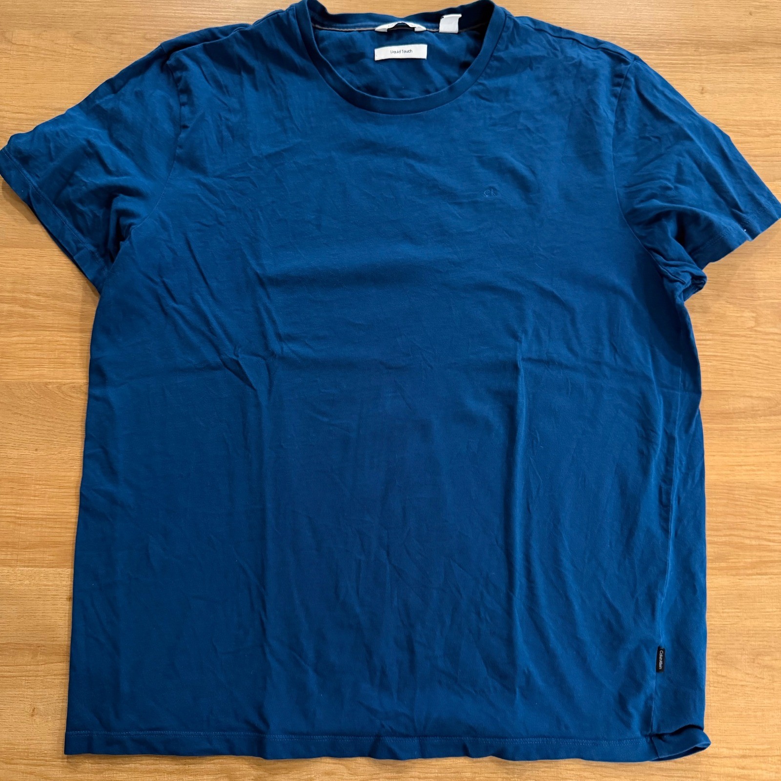 Calvin Klein Mens Liquid Touch Cotton Crewneck T-Shirt Blue XL 40HO259