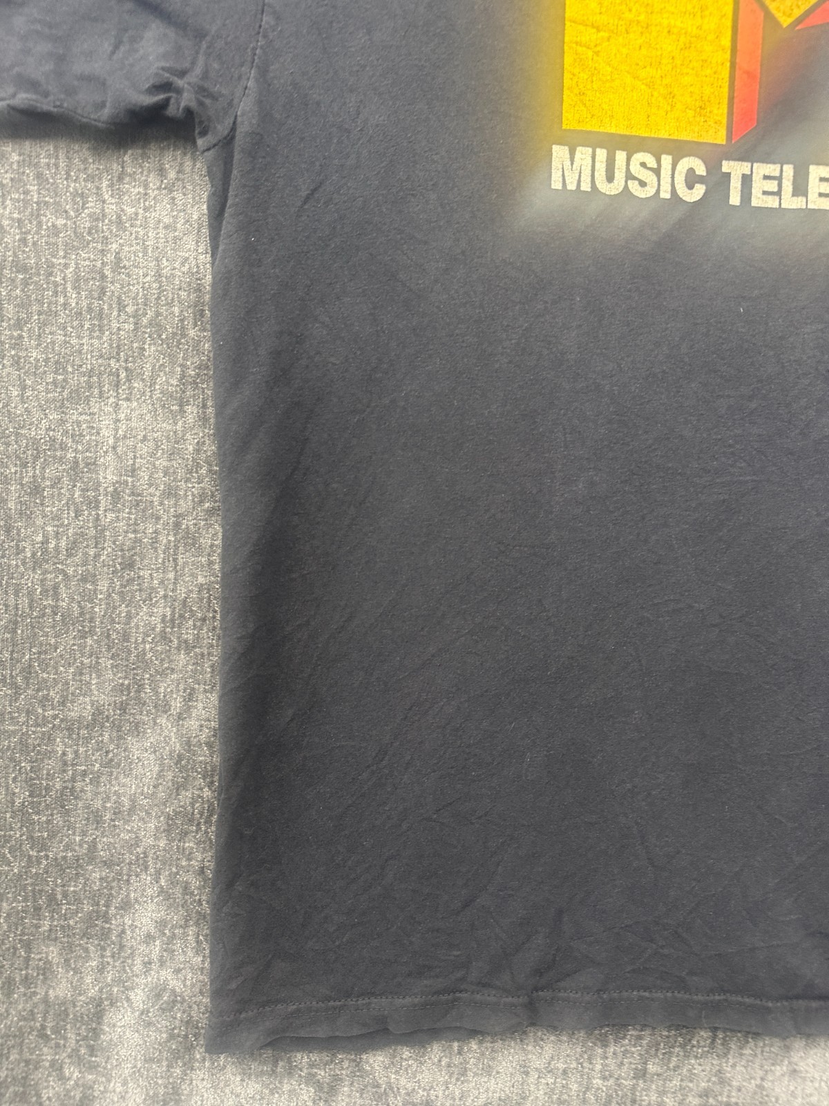 Vintage MTV Music Television T Shirt Mens Large Black Graphic Print Logo Cotton