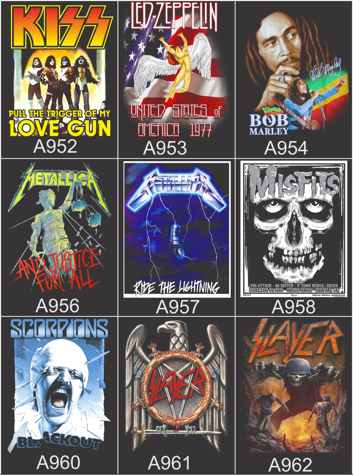 Lot of 3 Mens Rock Band Graphic T-Shirts Music Tee Bundle Concert Tour Shirts
