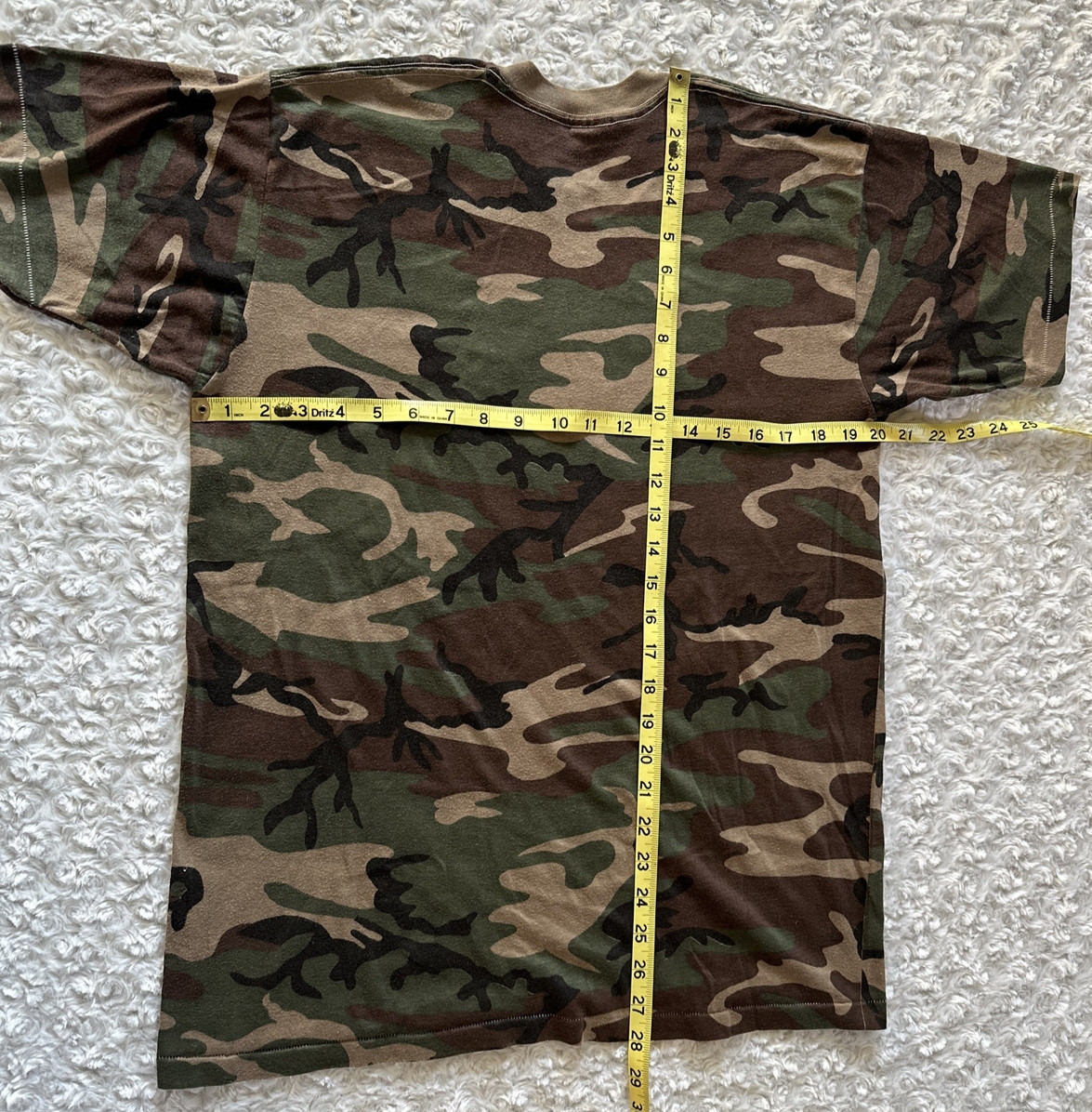 Vintage Woodland L 42-44 Camo 50/50 T-Shirt 1980s Single-Stitch Pocket Tee USA