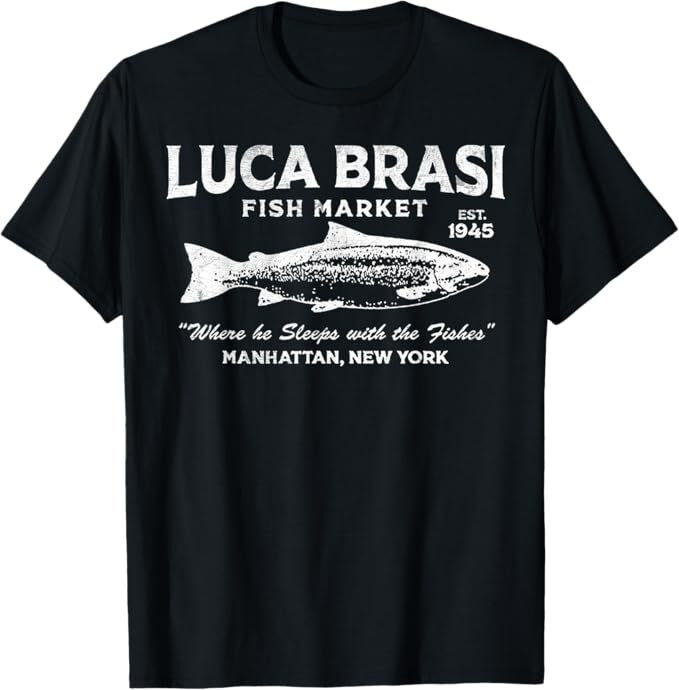 Vintage Luca Brasi Fish Market Retro Fishing T-Shirt