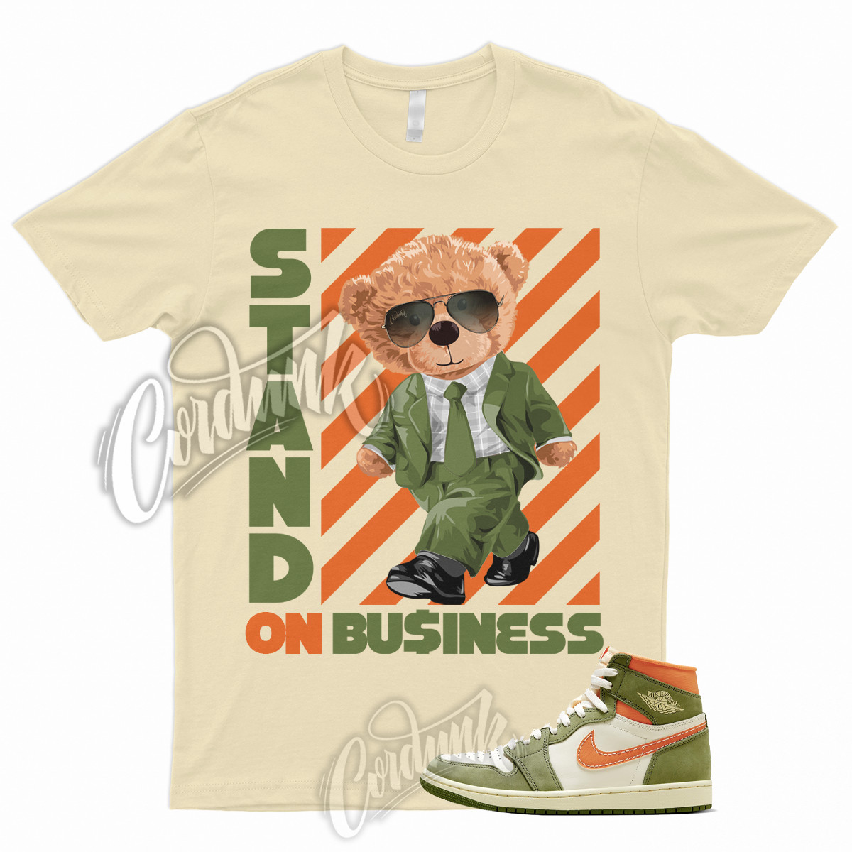 STAND T Shirt for 1 High Celadon Sky J Light Olive Bright Mandarin Coconut Milk