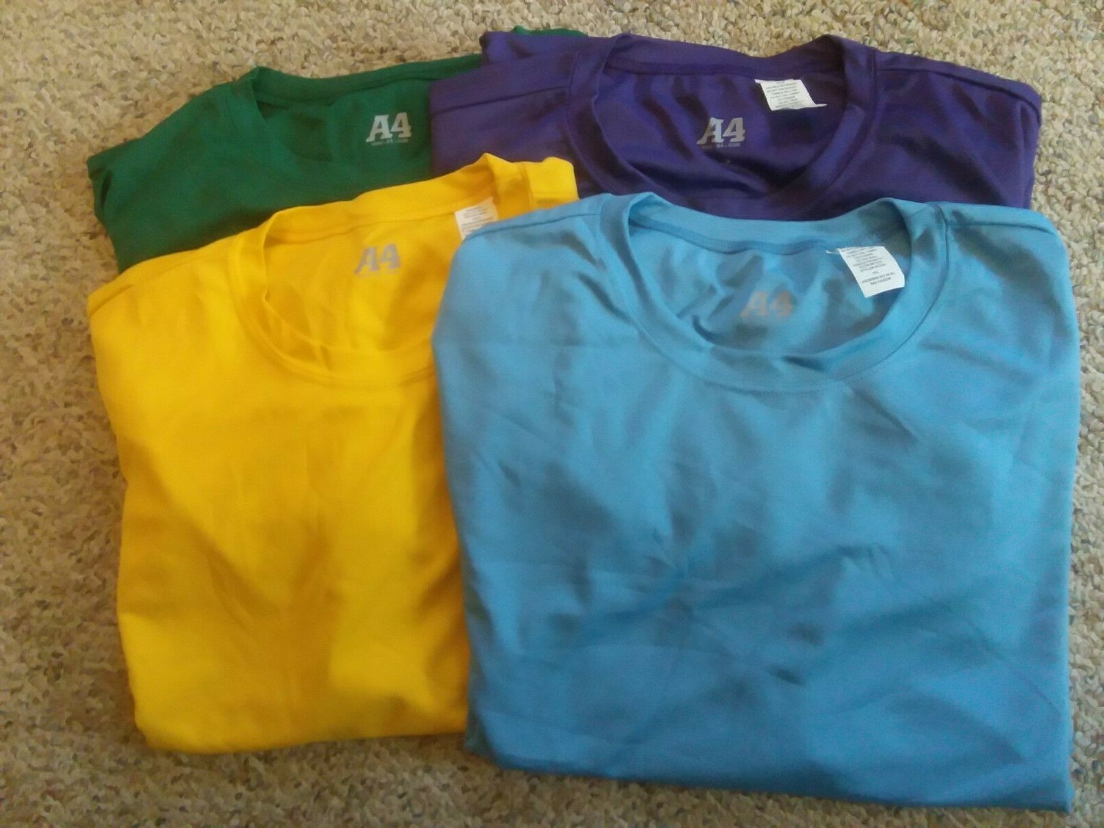 Mens 3X A4 Marathon Performance S.Sleeve Moisture Wick TShirts New 4 colors