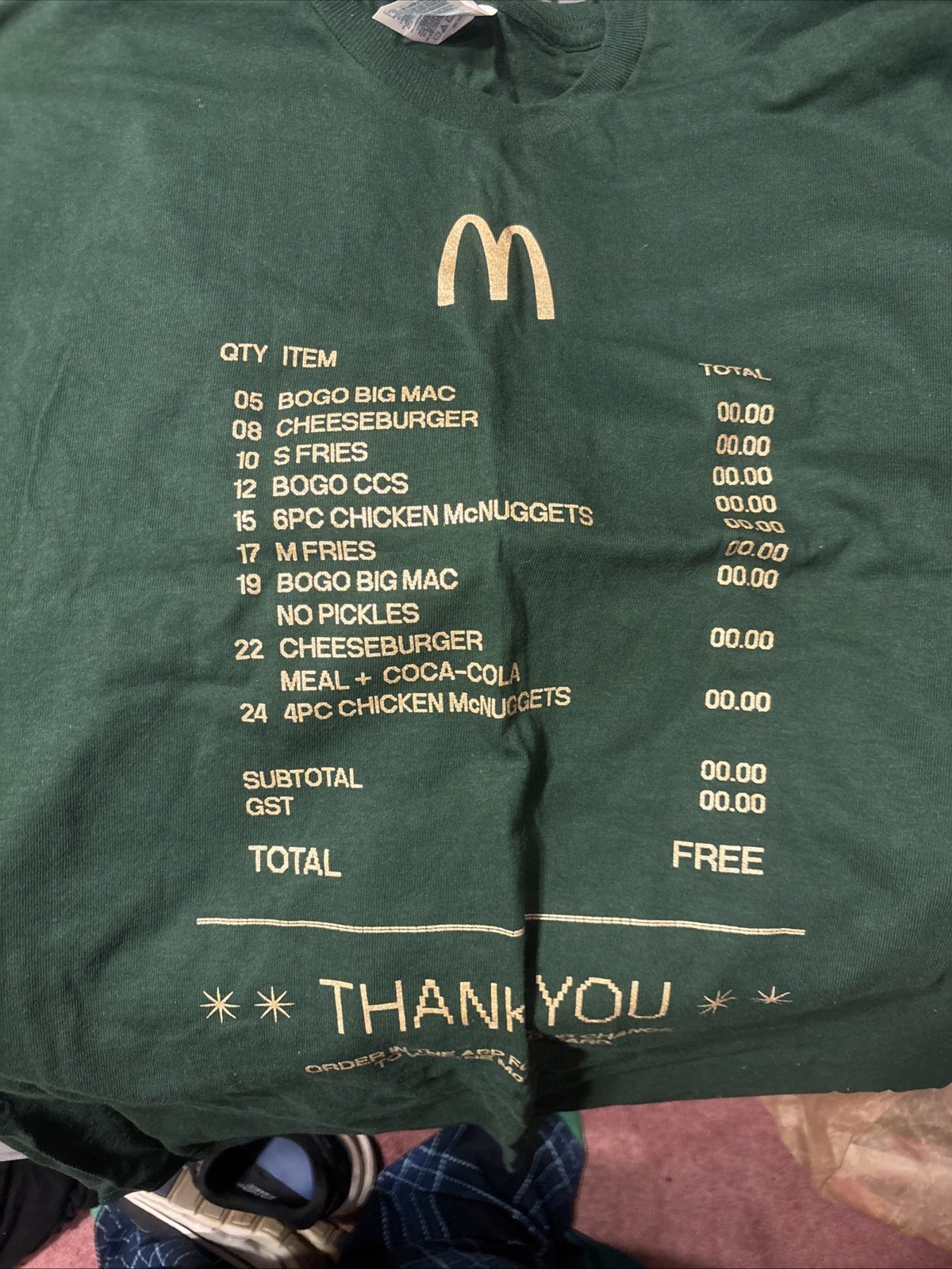 McDonald’s McGold Card Receipt Thank You Employee T-Shirt Medium