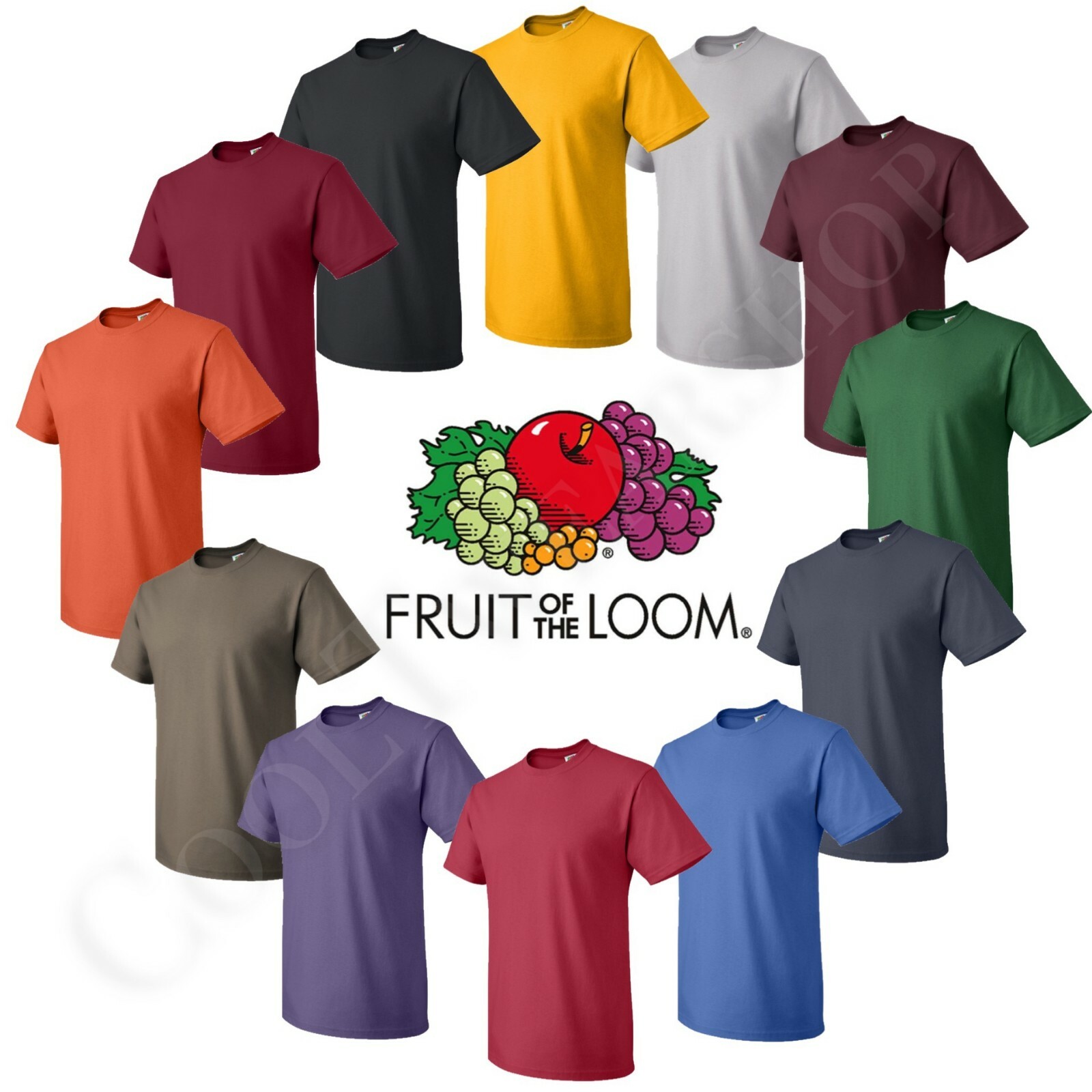 Fruit of the loom Men’s HD Cotton Plain Crew Neck Short Sleeves T-Shirt 3931