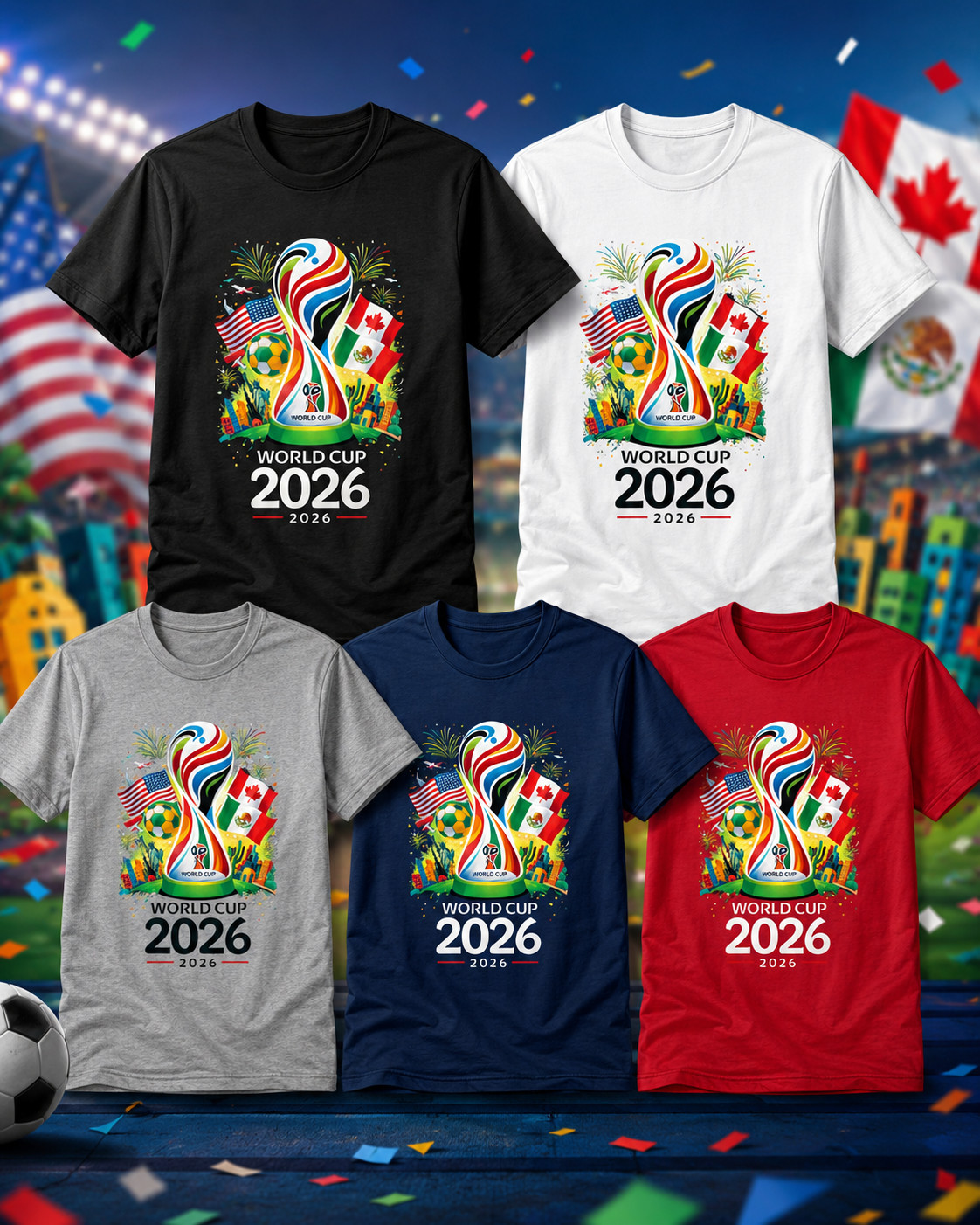 Fifa World Cup 2026 T-Shirt Soccer Graphic Tee USA Football Fan, Fifa World Cup