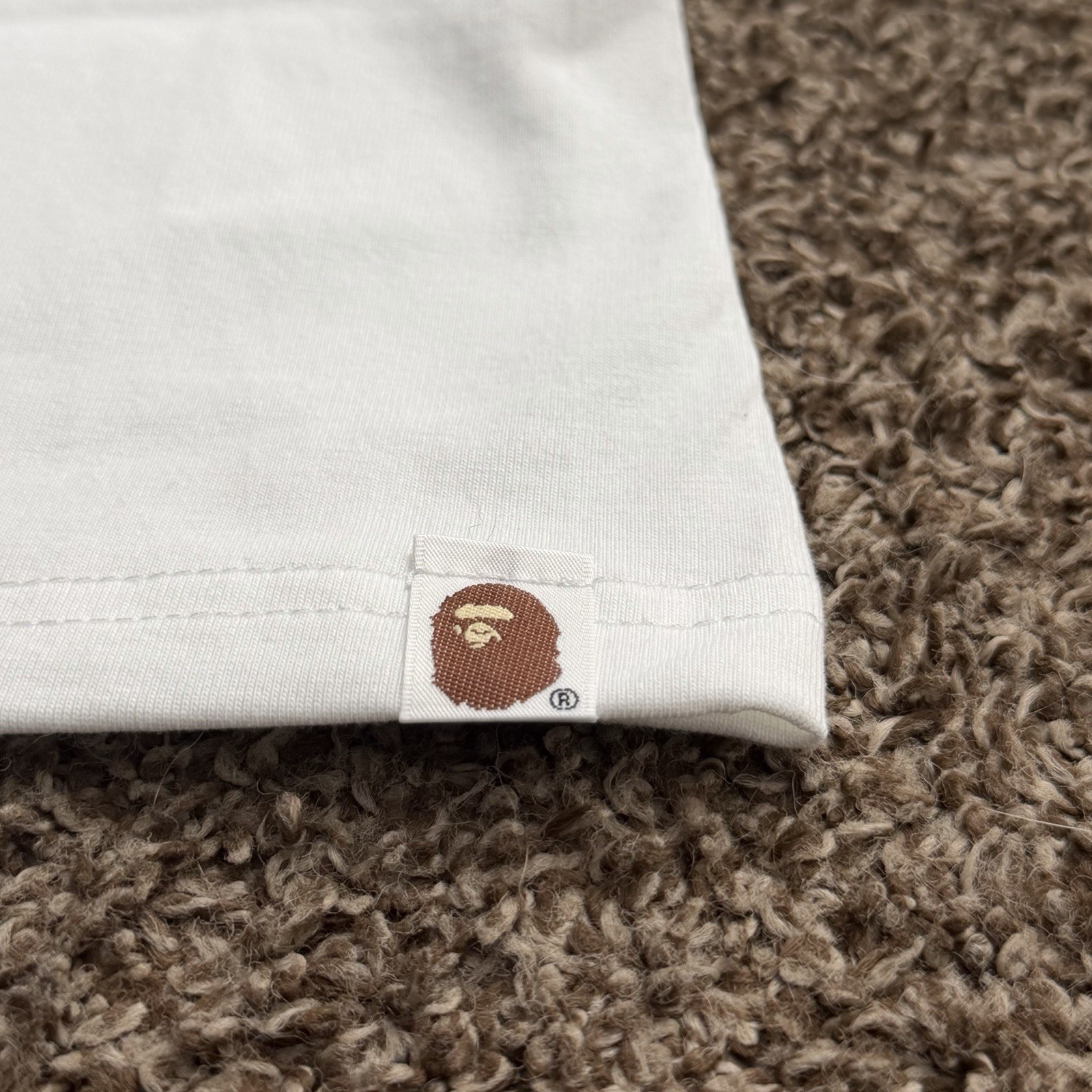 A Bathing Ape BAPE Baby Milo Men’s M White/Blue Logo Graphic Tee Shirt