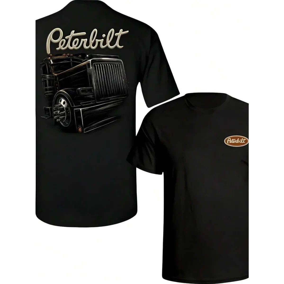 Men’s Pure Cotton T-Shirt,Mens Clothes,Graphic Tee, Peterbilt Truck T-Shirt – Bo