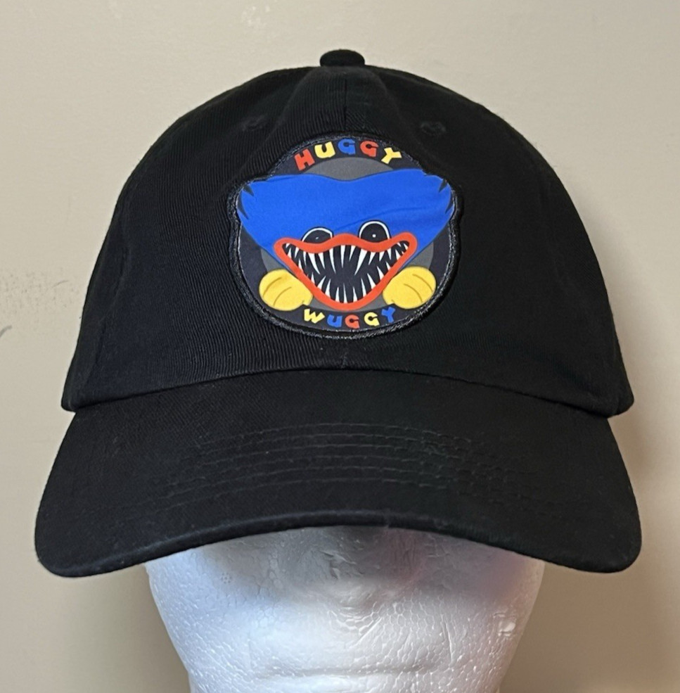 Poppy Playtime Huggy Wuggy Black T-Shirt Size Large & Adjustable Strap Dad Hat
