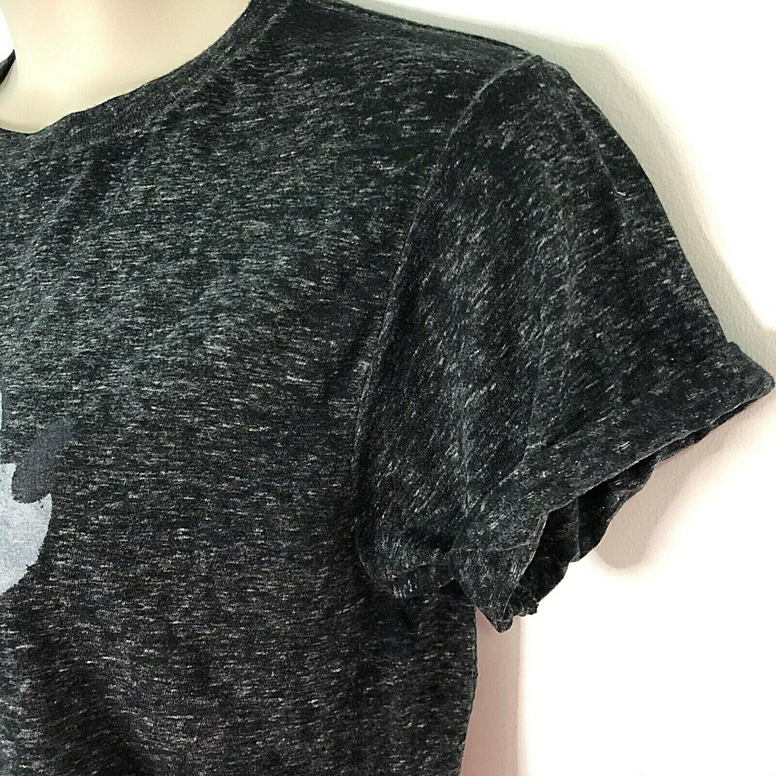 Authentic Disney Adult Mickey Mouse Tee Heather Black Dark Gray S Distressed Top
