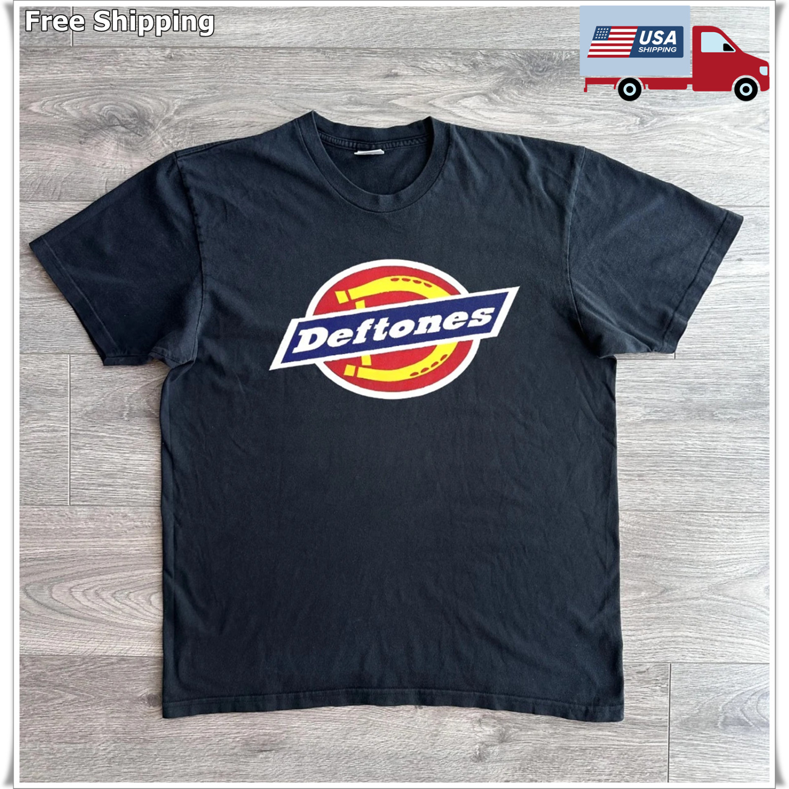 Deftones Dickies Logo Alternative Metal Band Tee