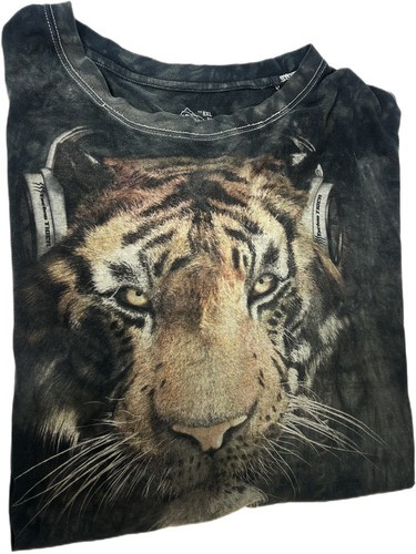 Vintage The Mountain T-Shirt 1990s Tie-Dye Tiger Men’s 8XL Vtg 90s Large Print