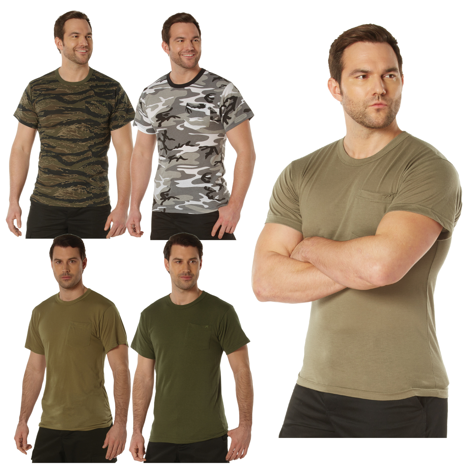 Rothco Men’s Pocket T-Shirt Collection Casual Tee Cotton Polyester