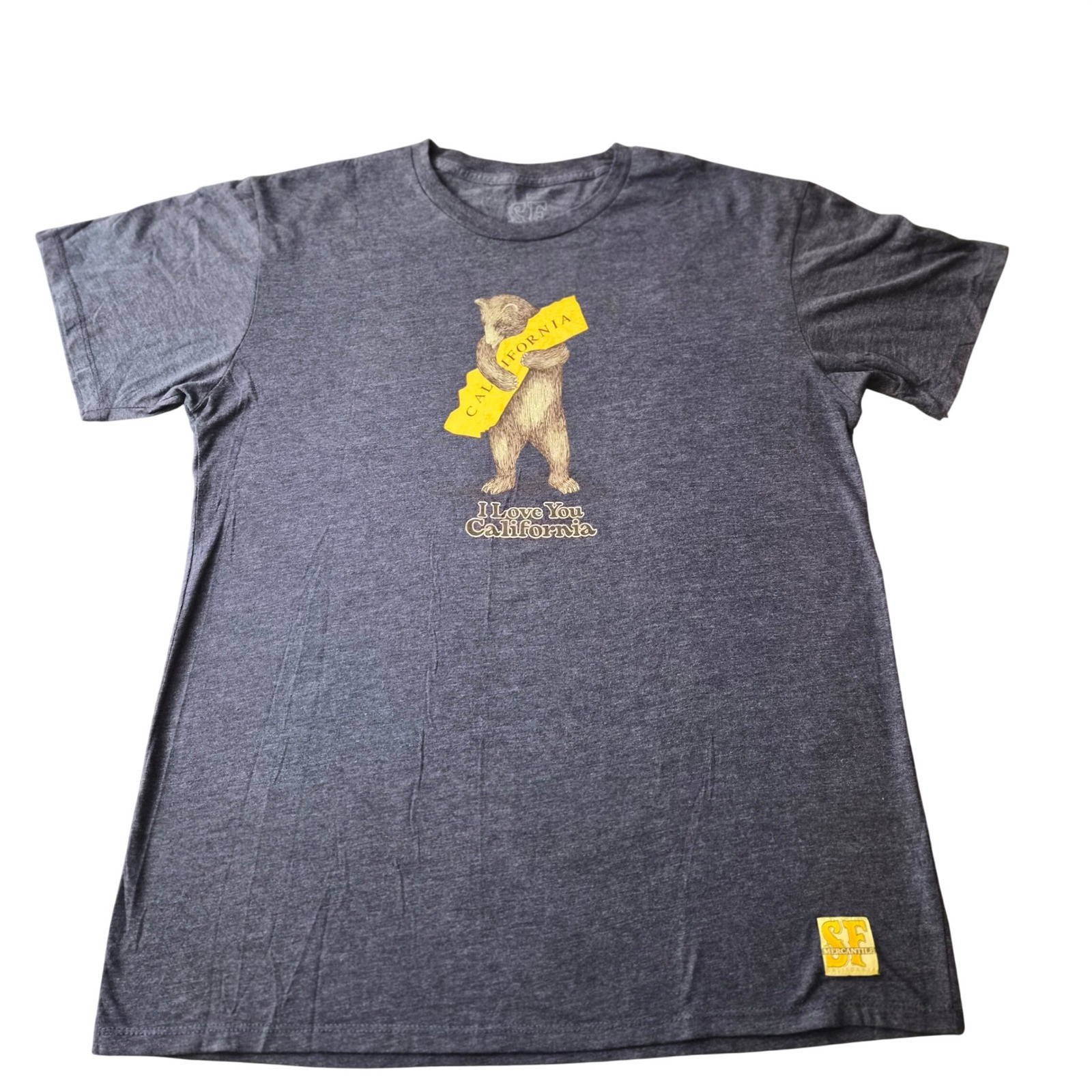 SF Mercantile I Love You California Bear T-Shirt Mens Large Charcoal Gray USA