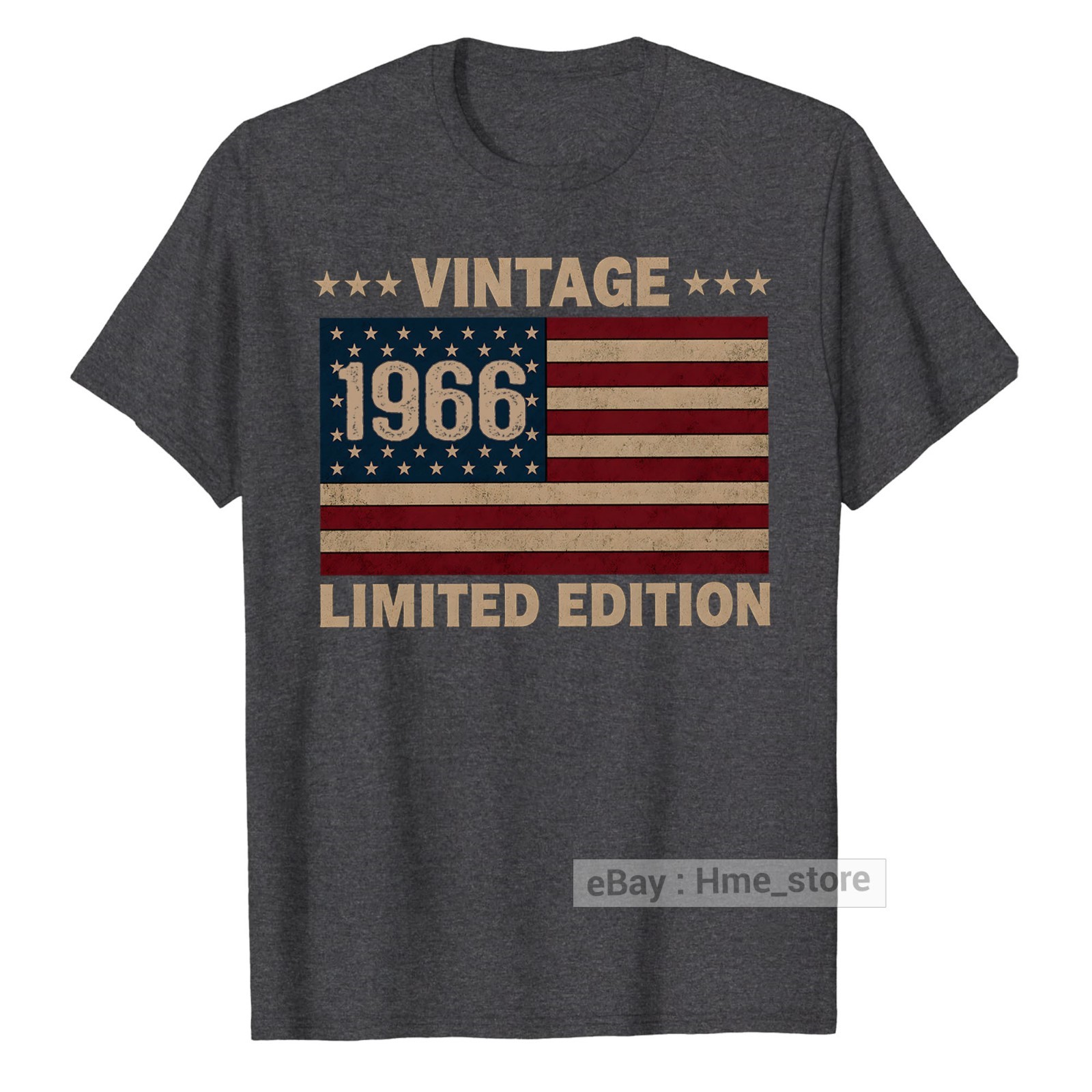 US Flag 60th Birthday American USA Born in 1966 T-Shirt 60 Years old Bday Tee