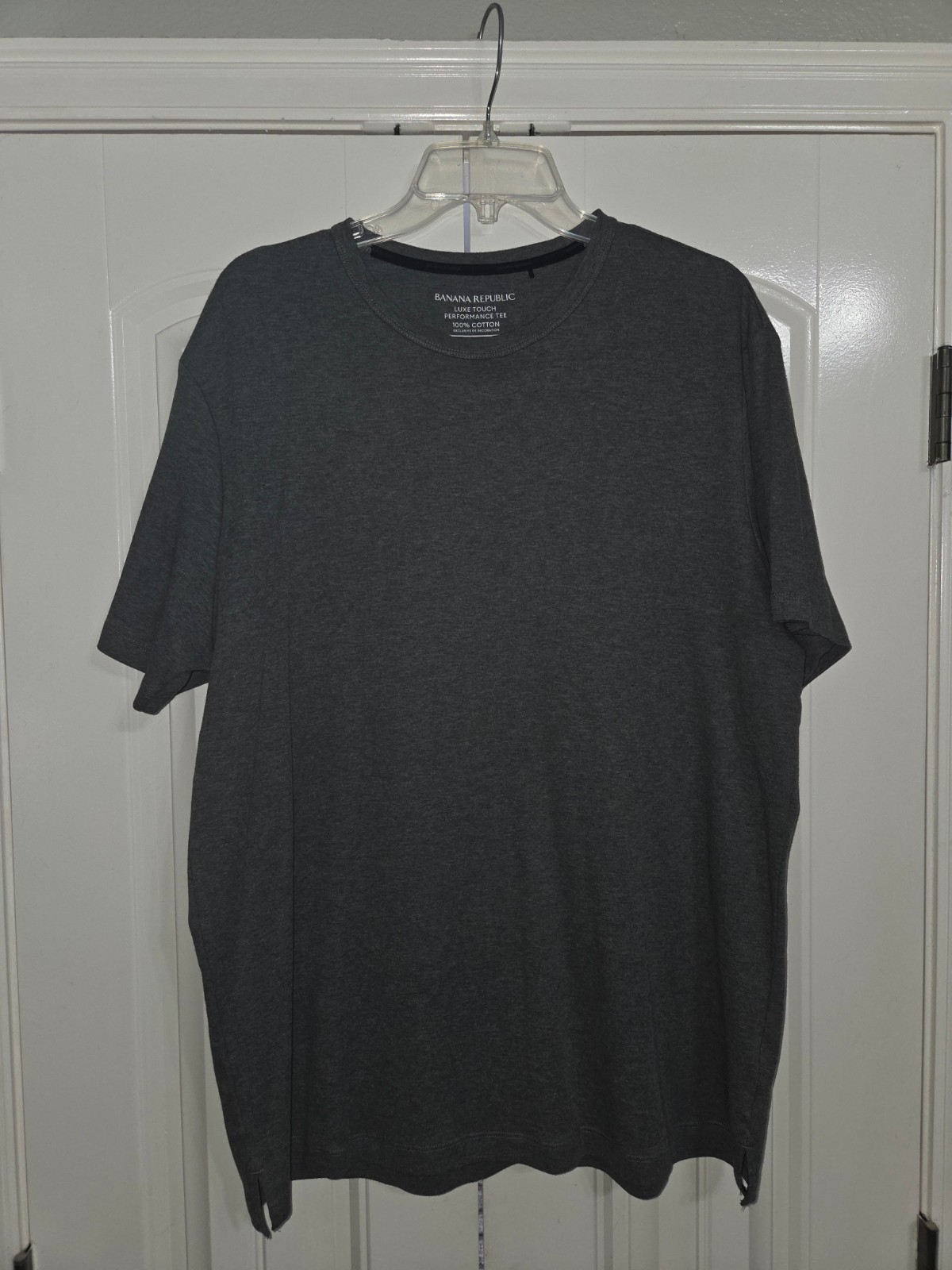 Banana Republic Luxe Touch Performance Tee Gray XL 100% Cotton Short Sleeve