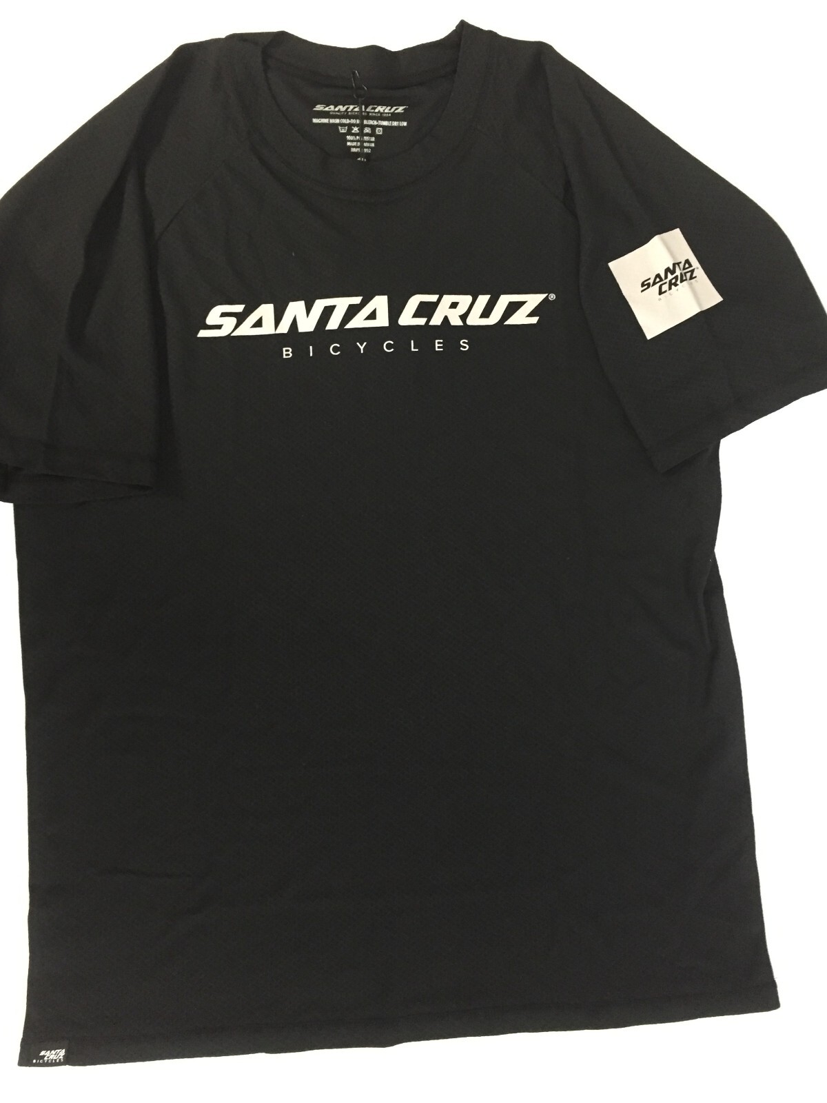 Santa Cruz Bicycles Black SS short sleeve Tech Stacked Tee T Shirt