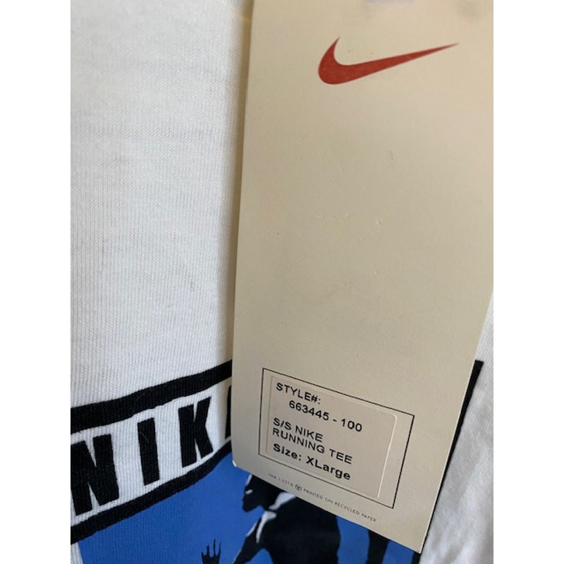Vintage 90s Nike Running Big Box Logo Tee T-shirt Inspired Designer Size XL