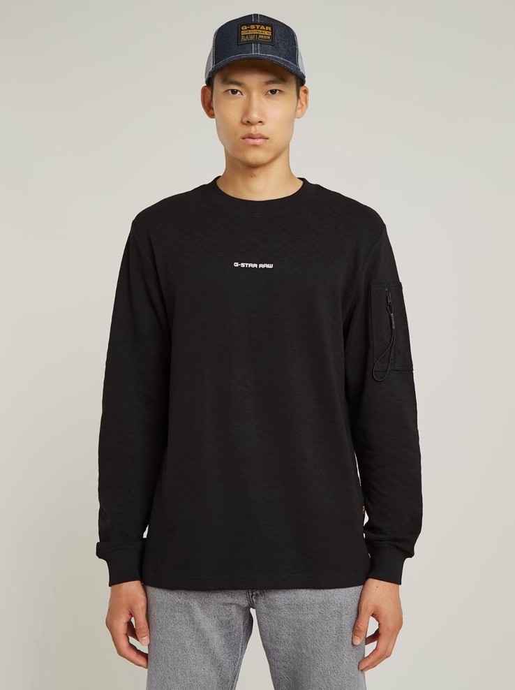 G-Star Raw Men’s Logo Tweeter Relaxed Fit Black White New