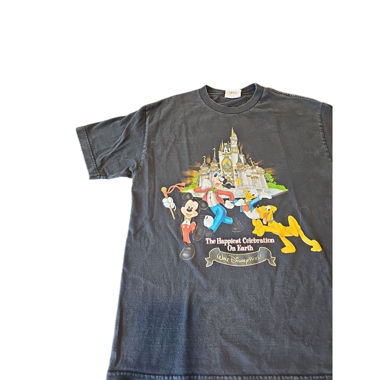 Walt Disney World Mens Black Happiest Celebration on Earth Shirt Size L