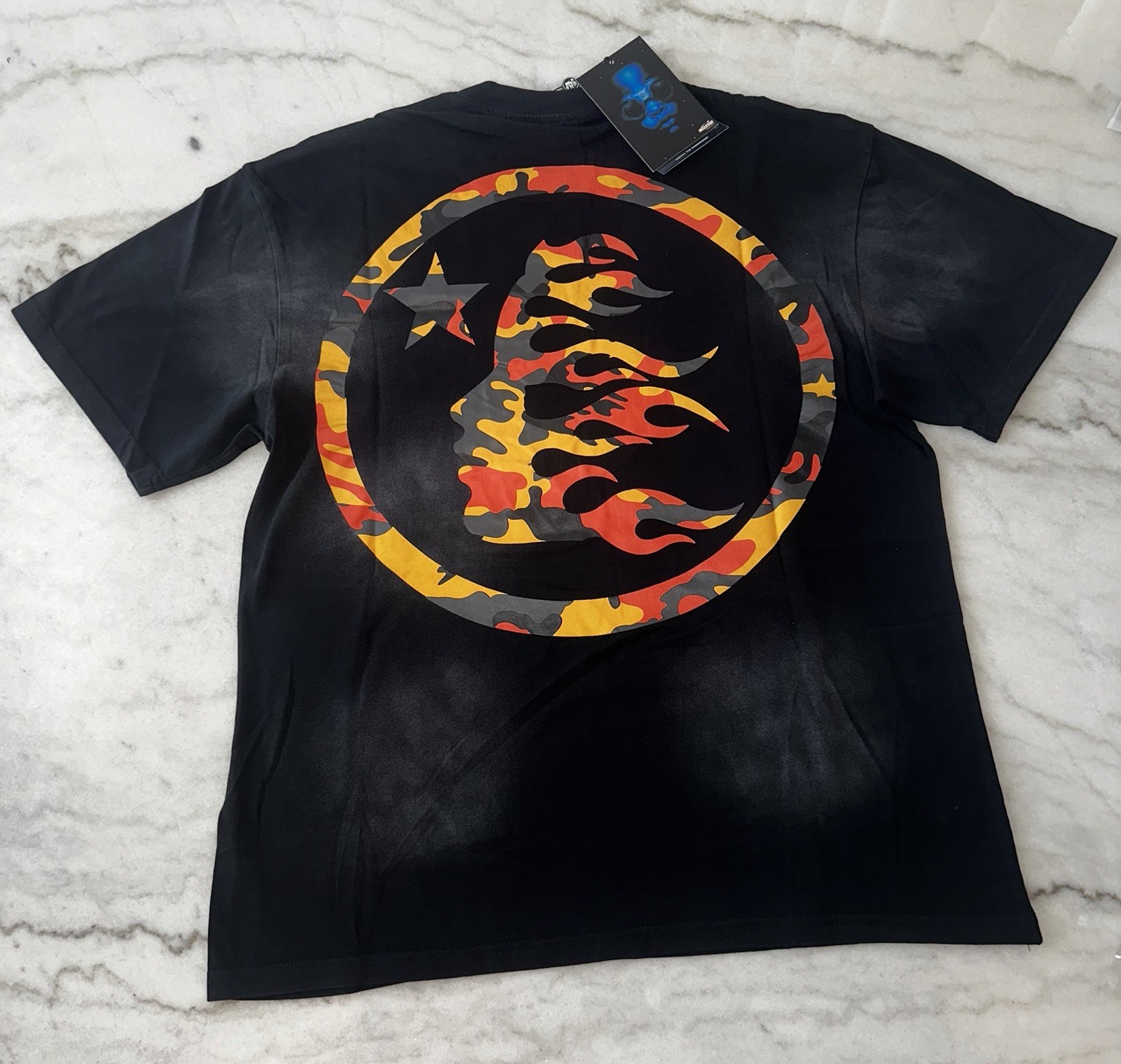 Hellstar Black Logo Graphic Print Crew Neck Short Sleeve T-Shirt Men’s M/L