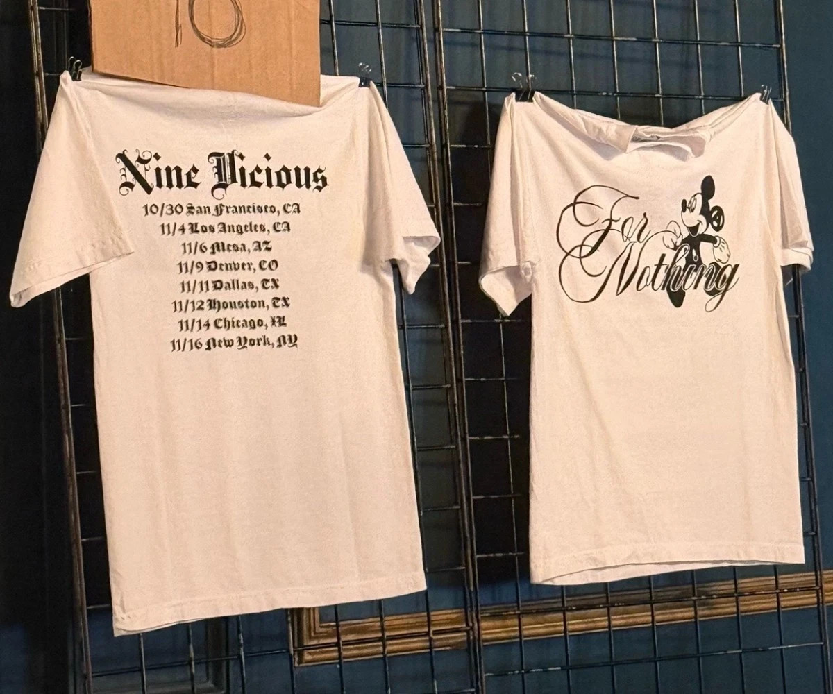 Nine Vicious For Nothing Tour 2025 Merch San Fancisco T-shirt All Size S-3XL